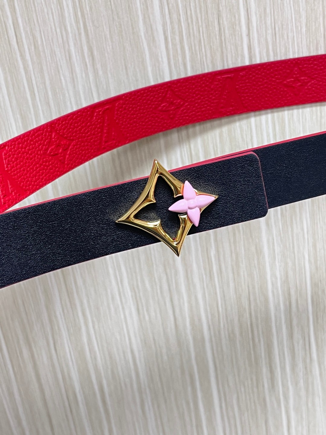 Female Basic Belt Cow Leather Red