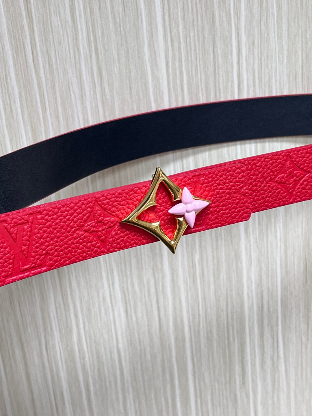 Female Basic Belt Cow Leather Red