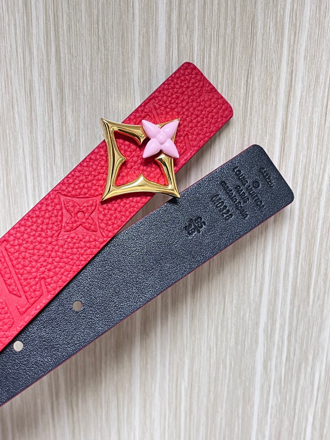 Female Basic Belt Cow Leather Red