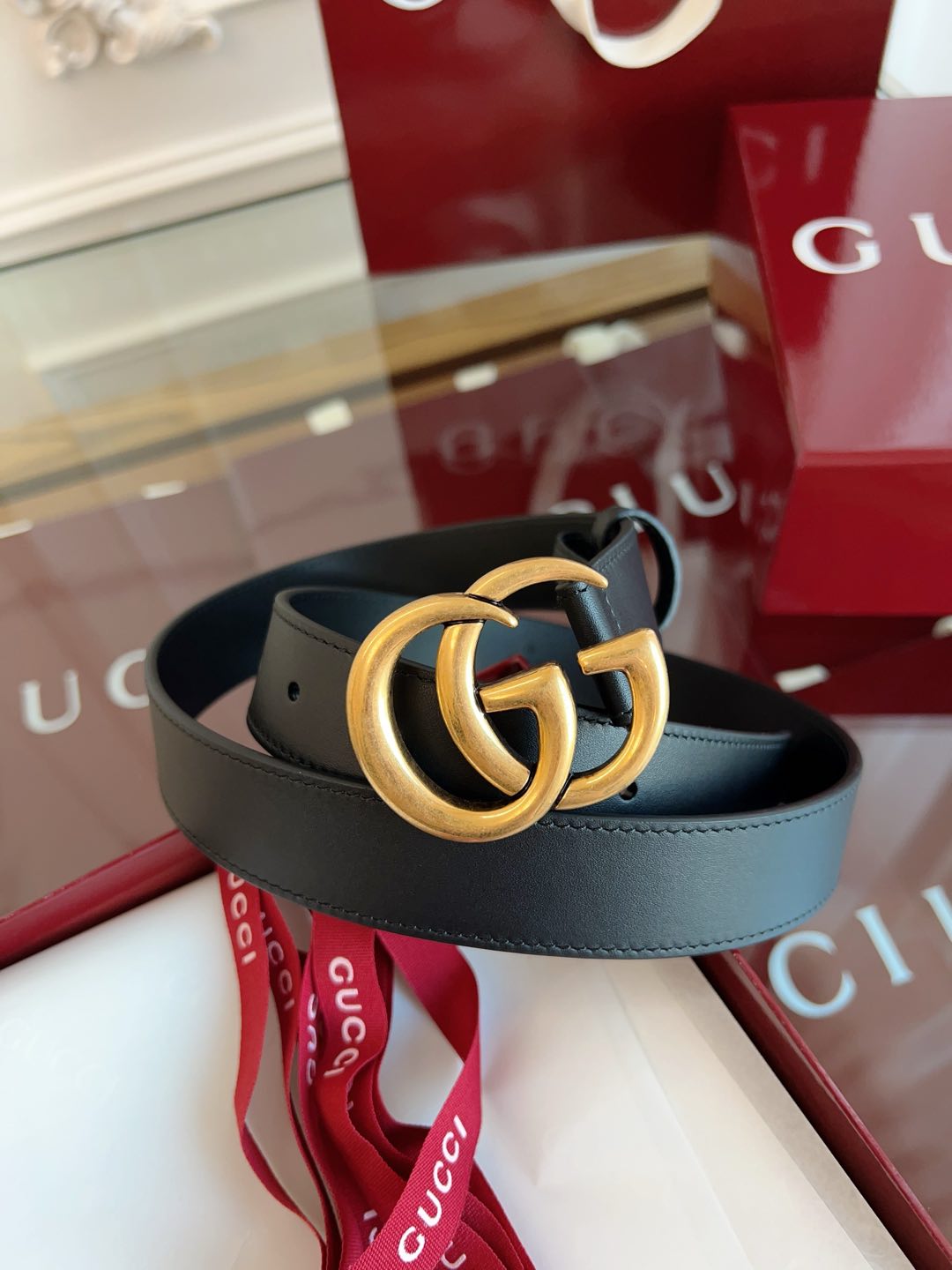 Gucci Female Basic Belt Cow Leather Brown M