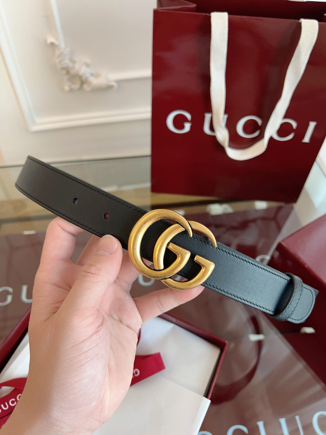 Gucci Female Basic Belt Cow Leather Brown M