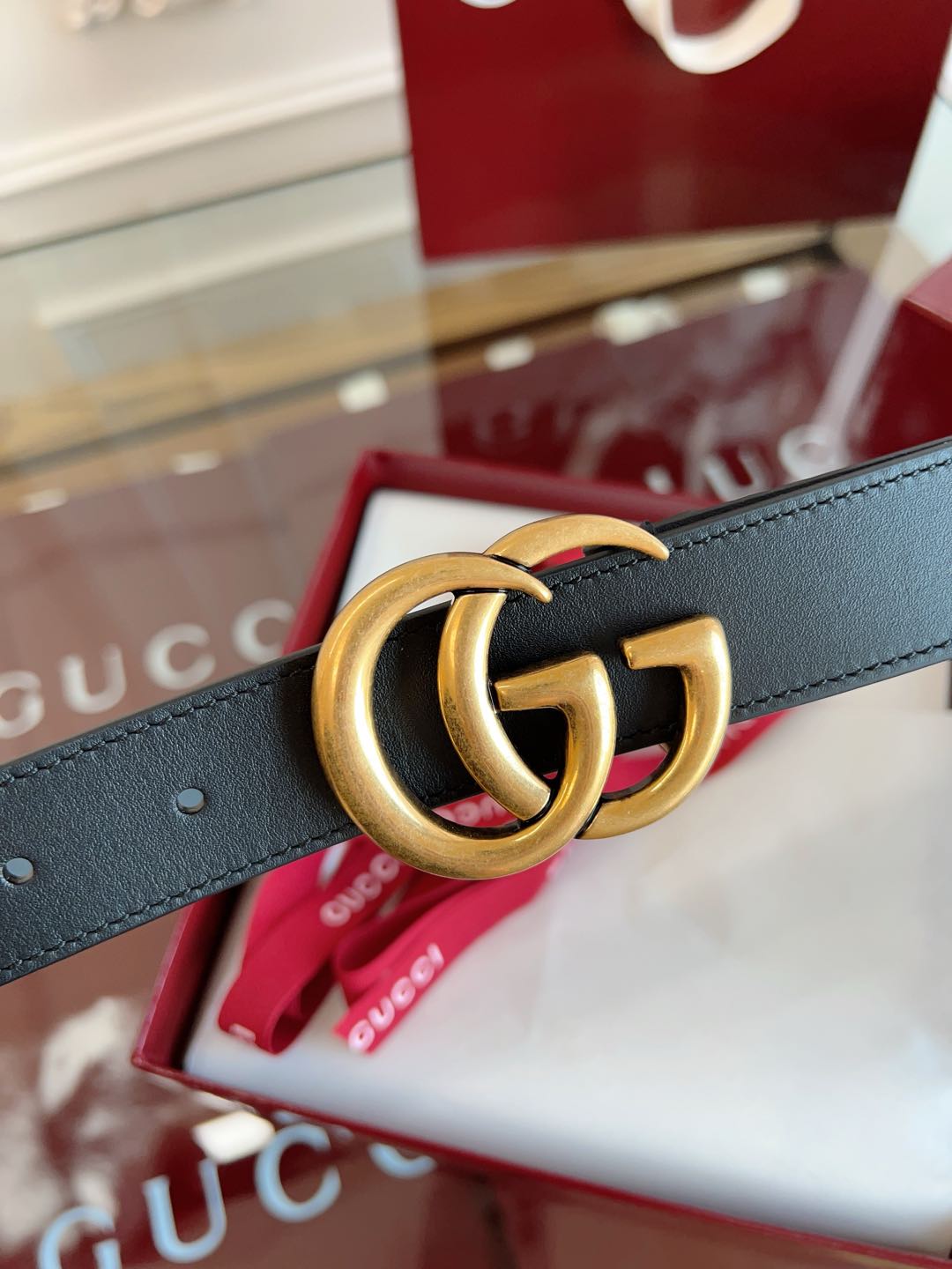 Gucci Female Basic Belt Cow Leather Brown M