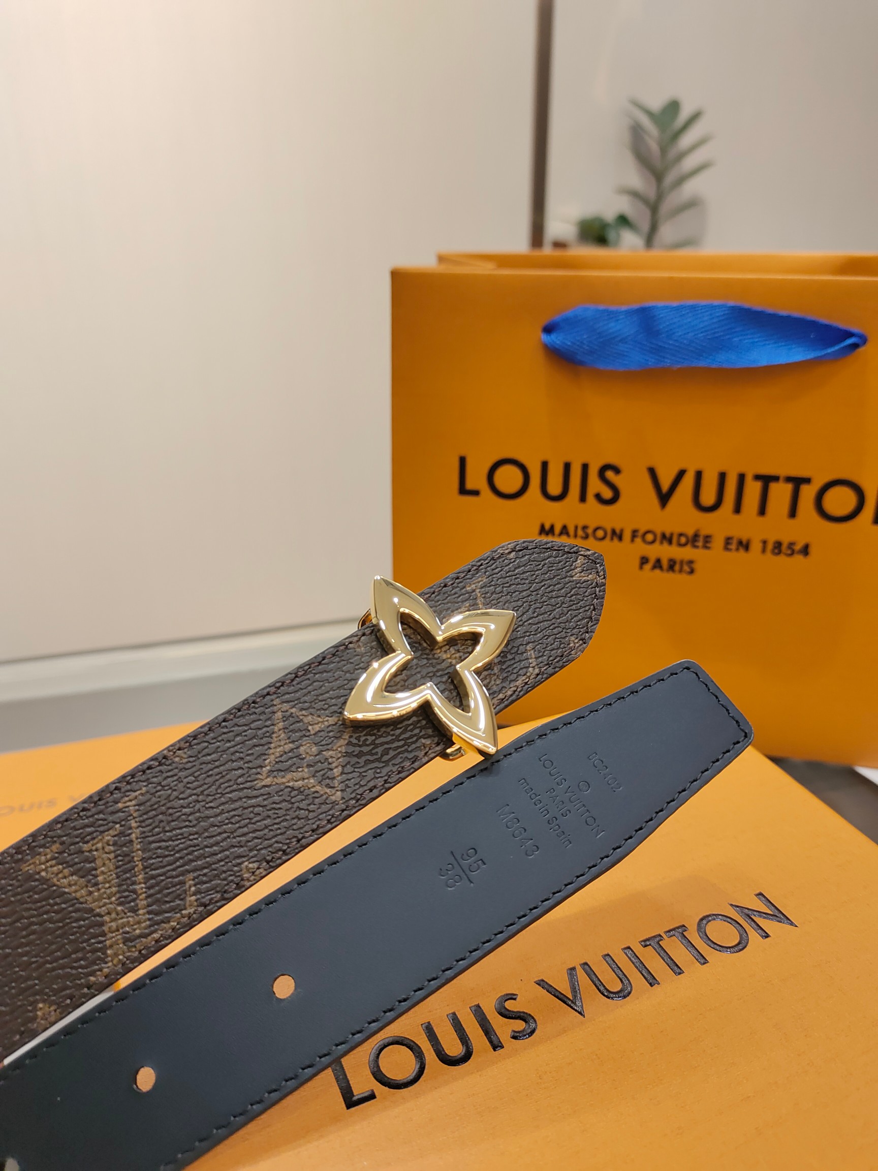 Louis Vuitton Female Basic Belt Cow Leather M-l