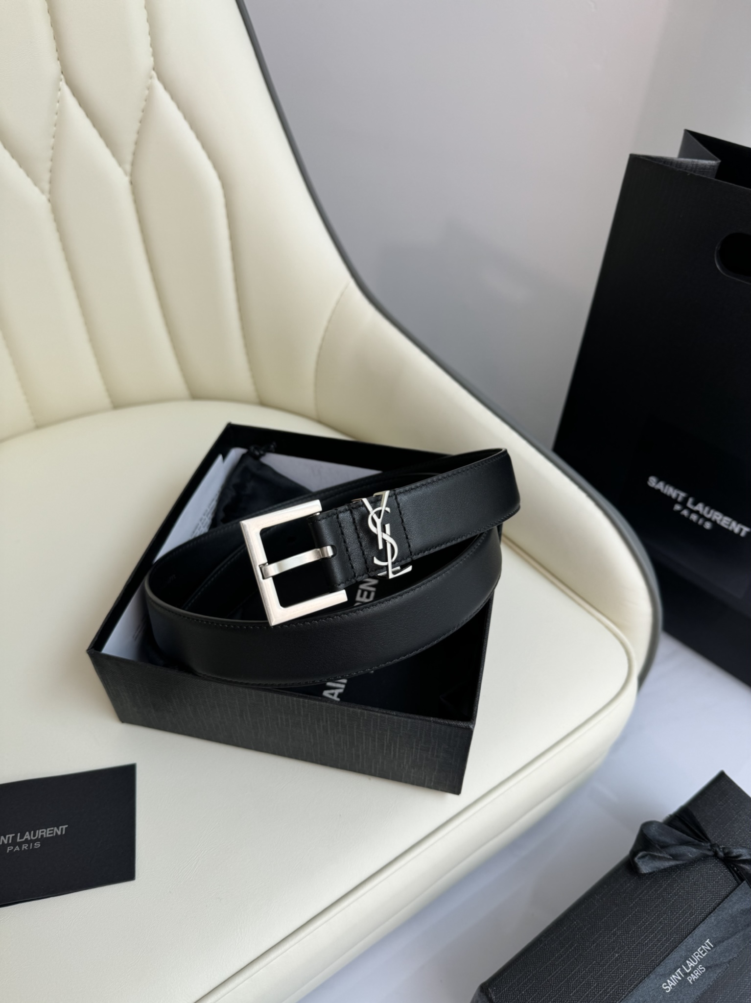 Saint Laurent Female Leather Belt S-m-l