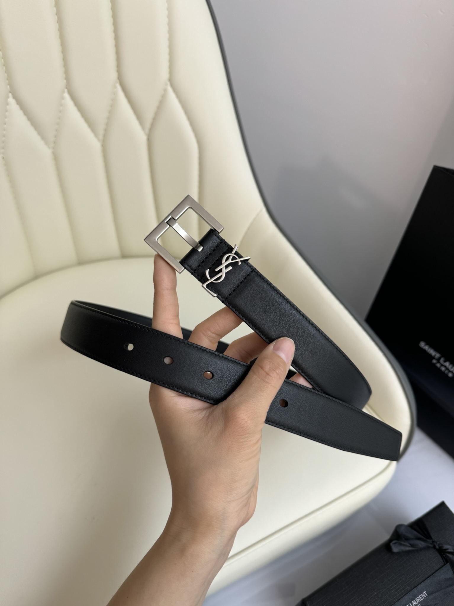 Saint Laurent Female Leather Belt S-m-l