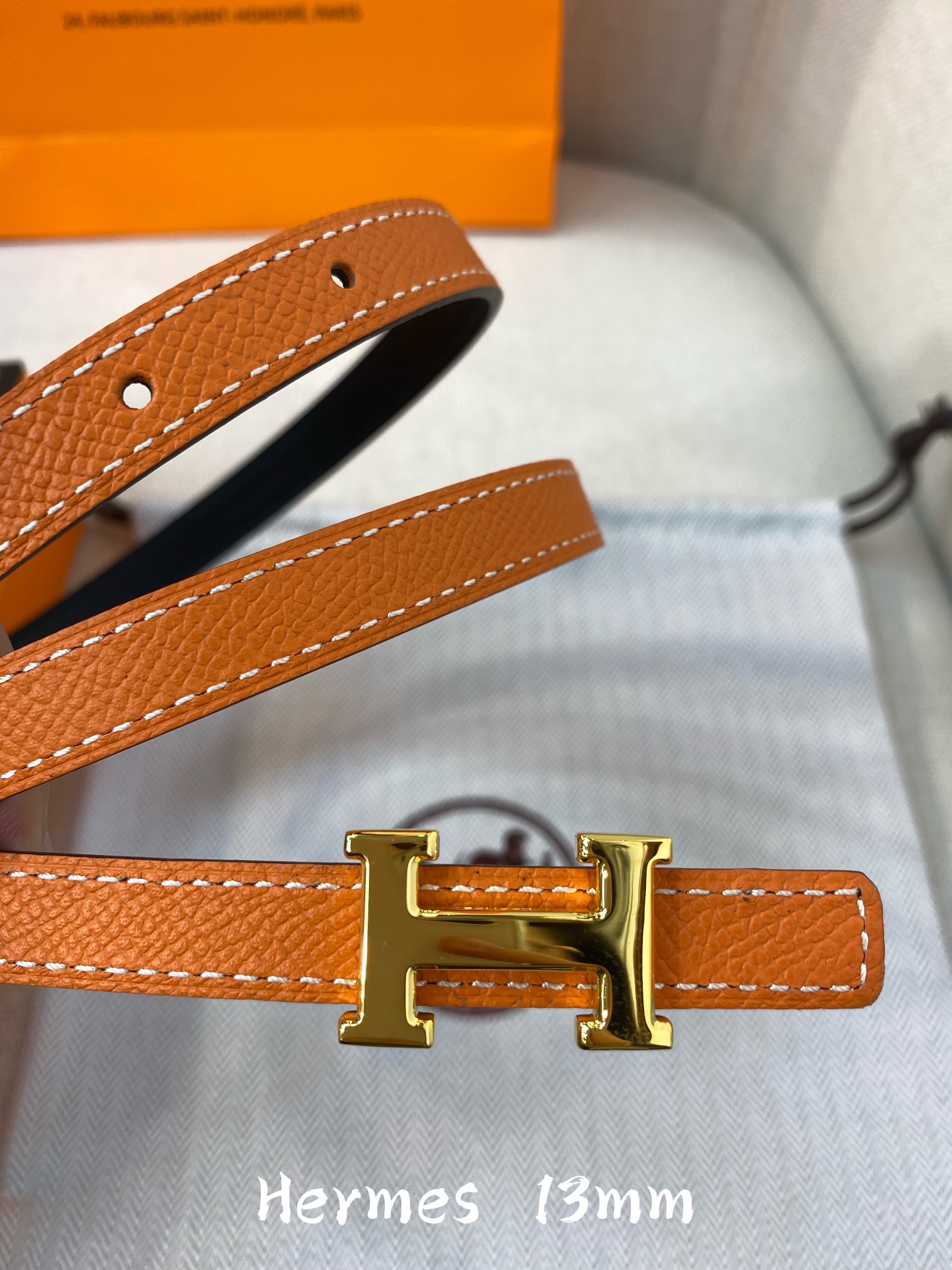 Hermès Female Leather Belt Cow Leather 13mm-s-m-l