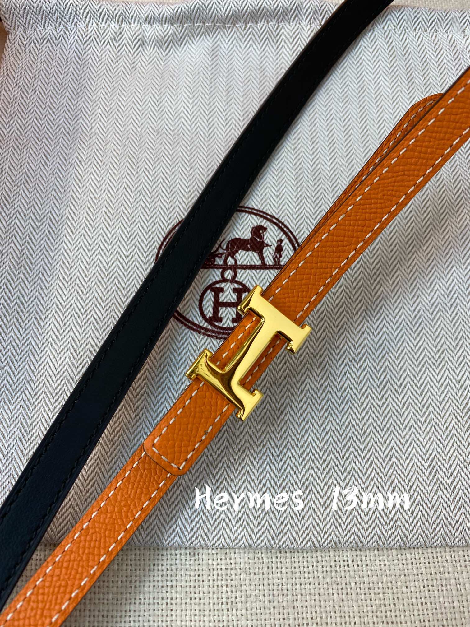 Hermès Female Leather Belt Cow Leather 13mm-s-m-l