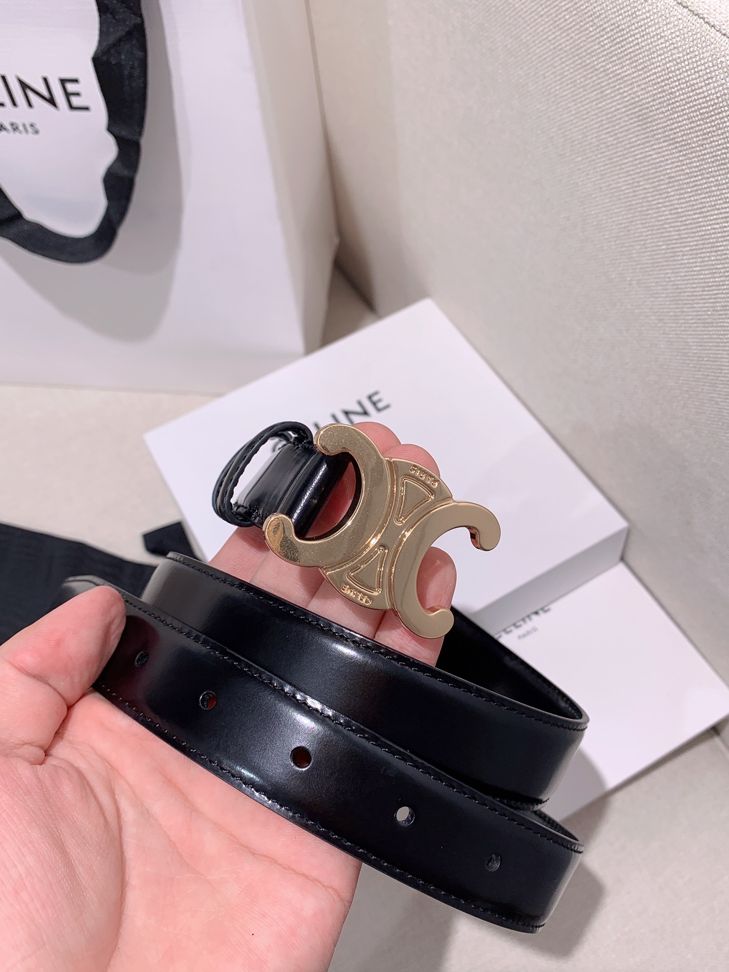 Celine Female Leather Belt Cow Leather M-l