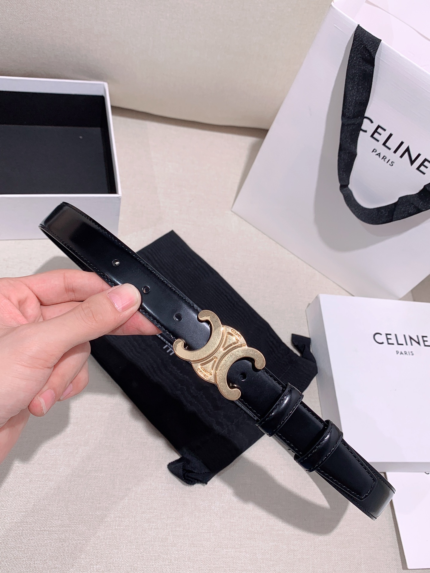Celine Female Leather Belt Cow Leather M-l