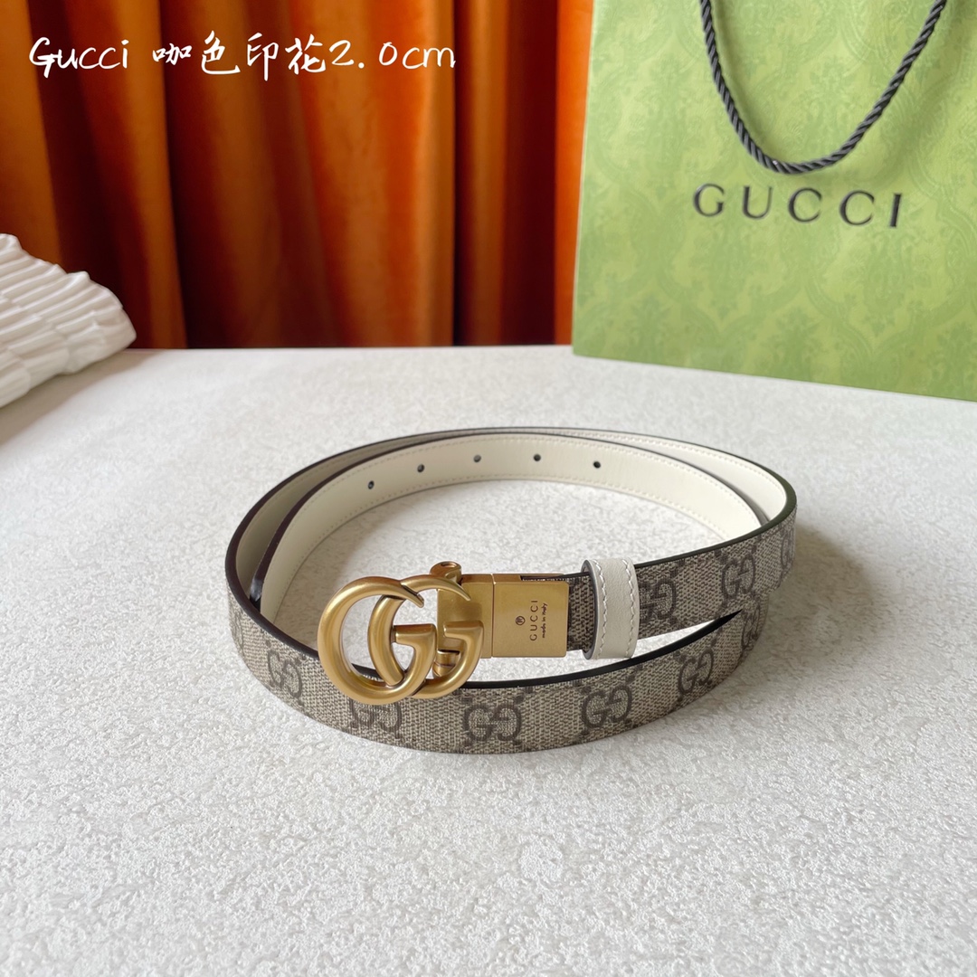 Gucci Female Basic Belt Cow Leather Beige M-l