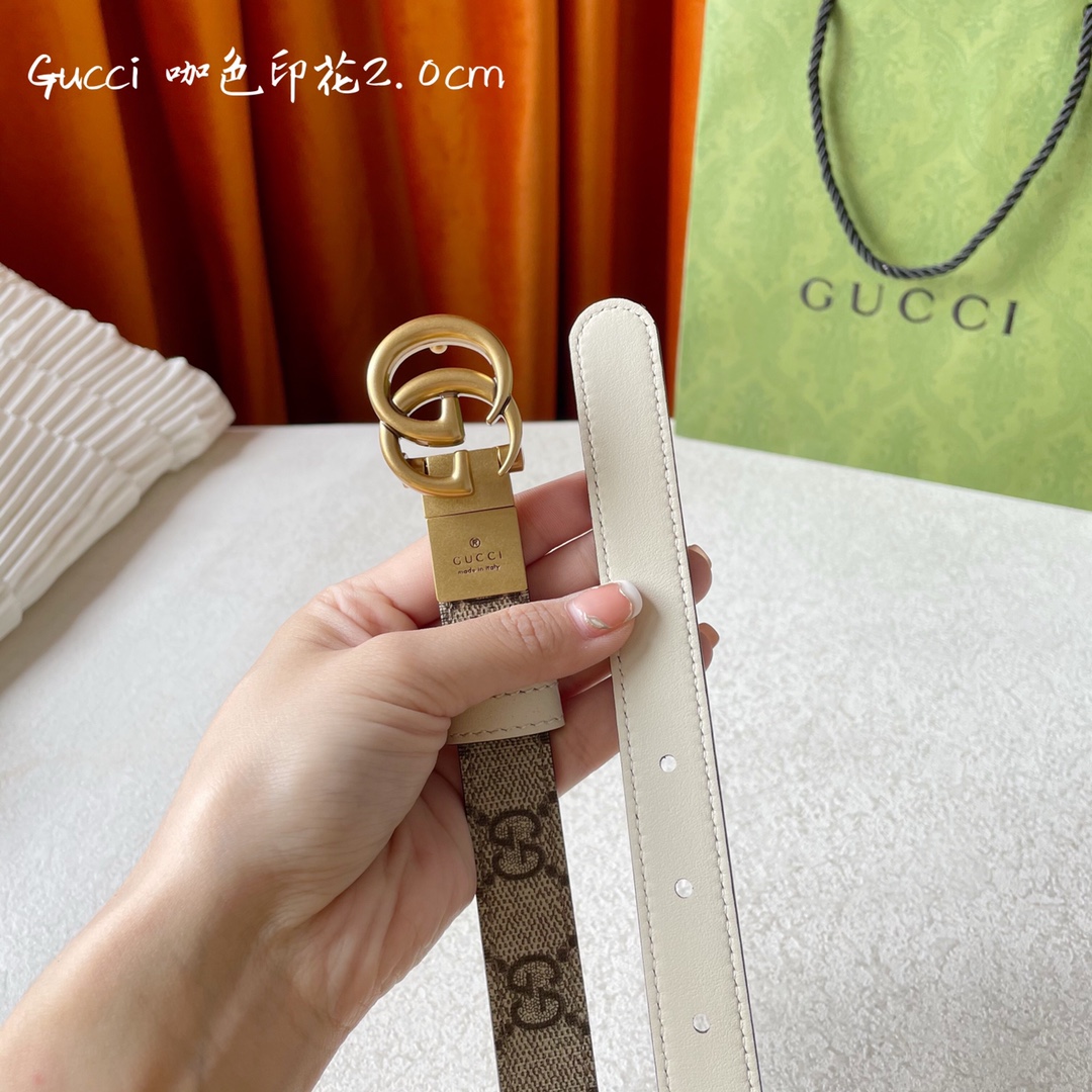 Gucci Female Basic Belt Cow Leather Beige M-l