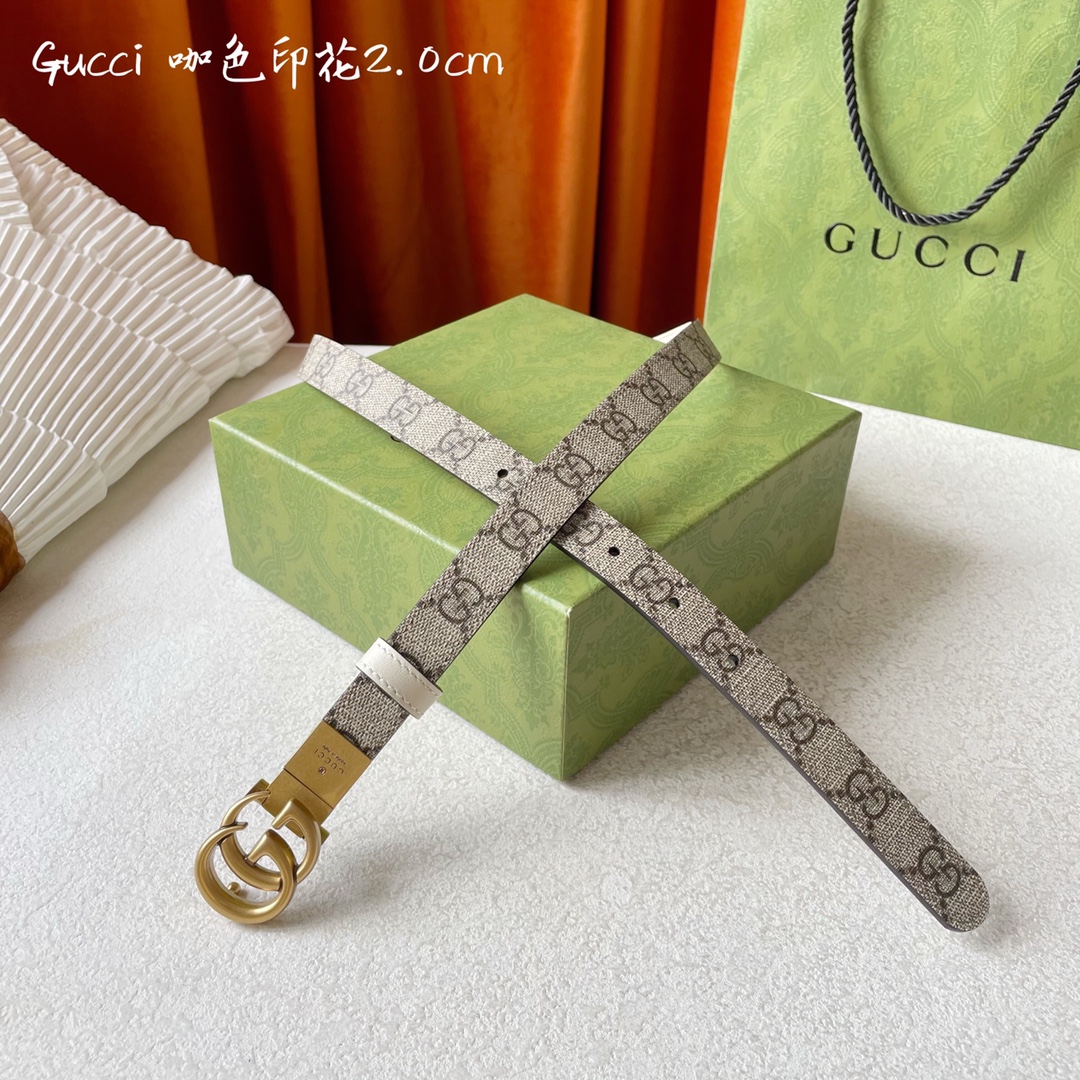 Gucci Female Basic Belt Cow Leather Beige M-l