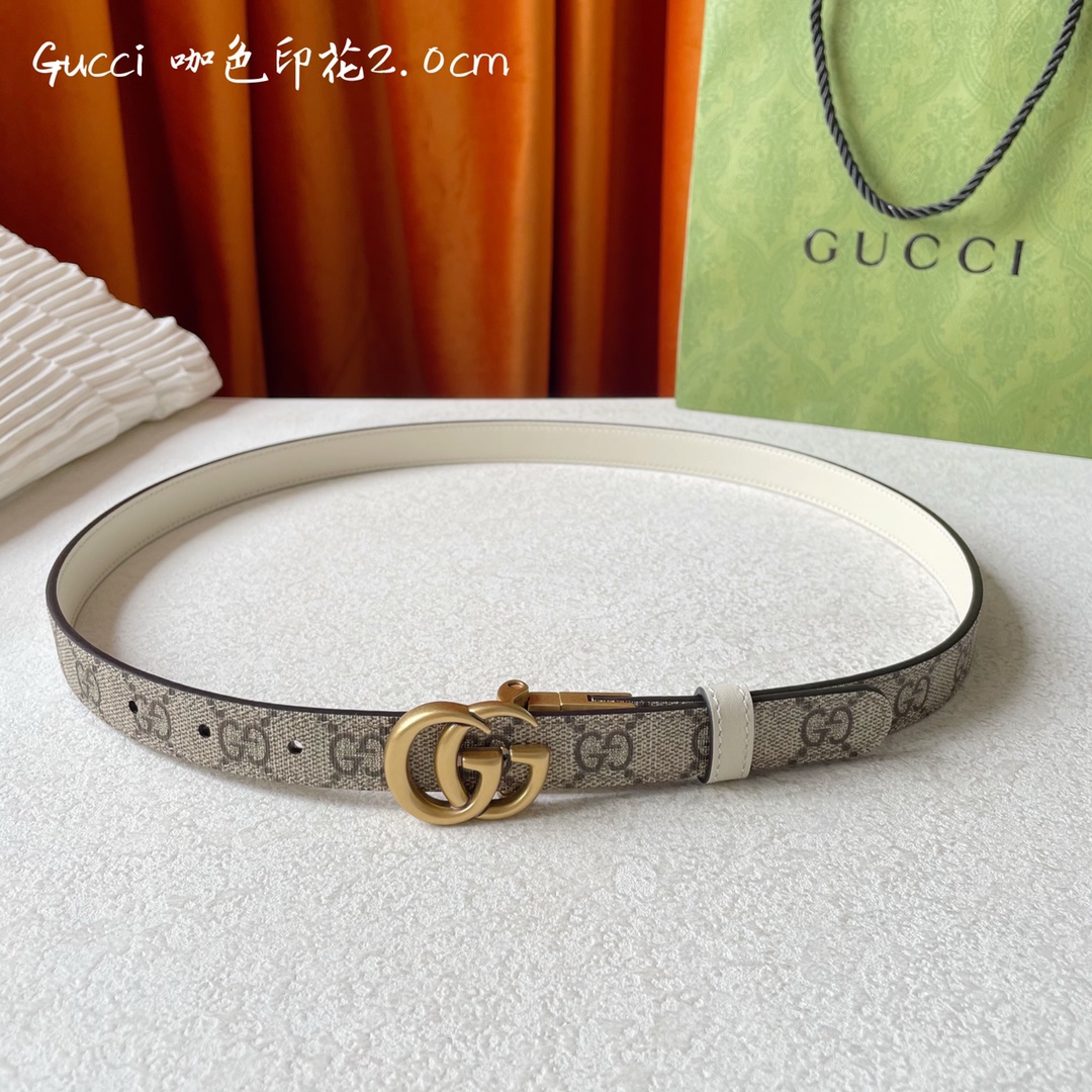 Gucci Female Basic Belt Cow Leather Beige M-l