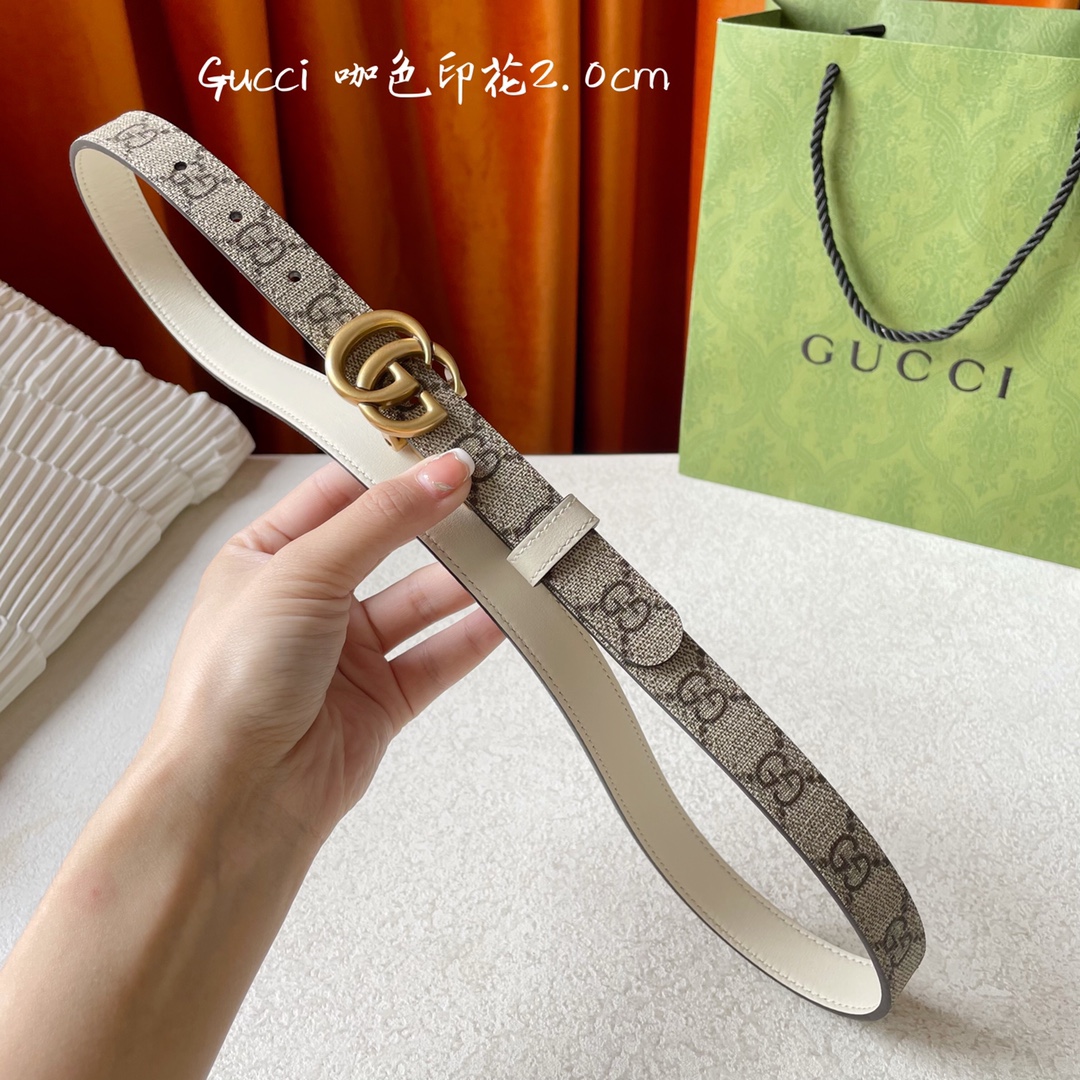 Gucci Female Basic Belt Cow Leather Beige M-l