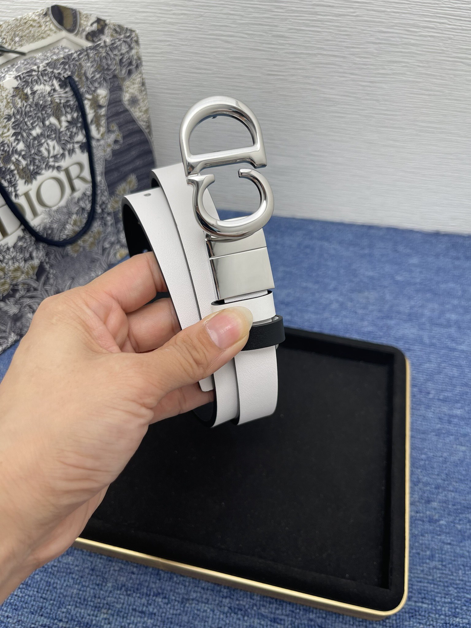 Dior Female Basic Belt Cow Leather Black Adjustable M