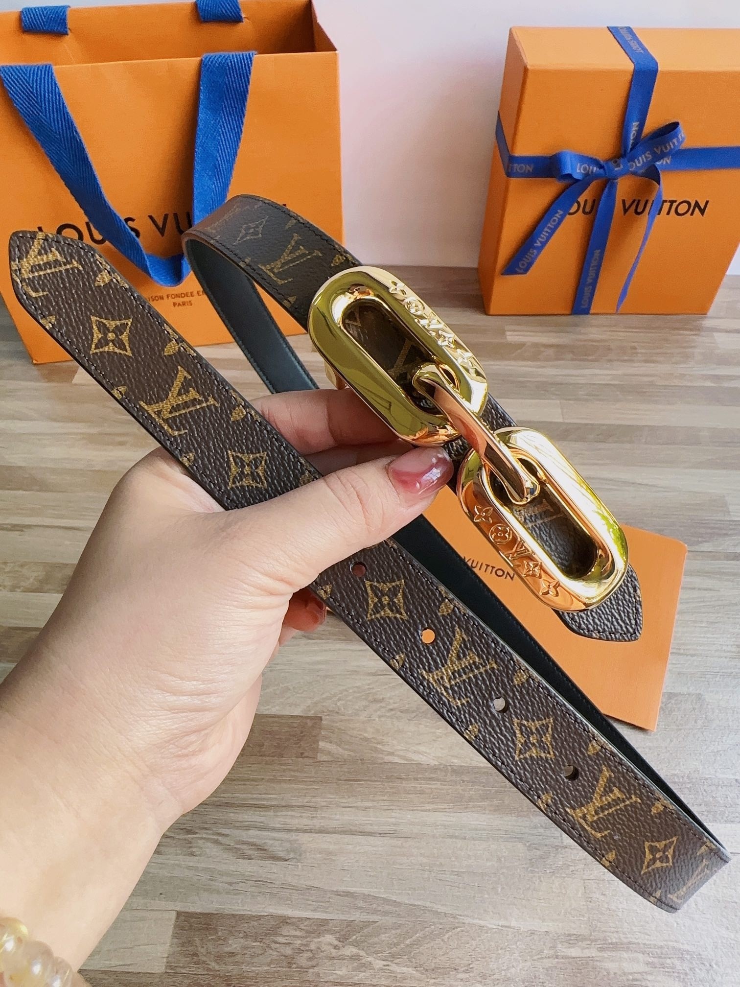 Louis Vuitton Female Basic Belt Cow Leather S-m-l