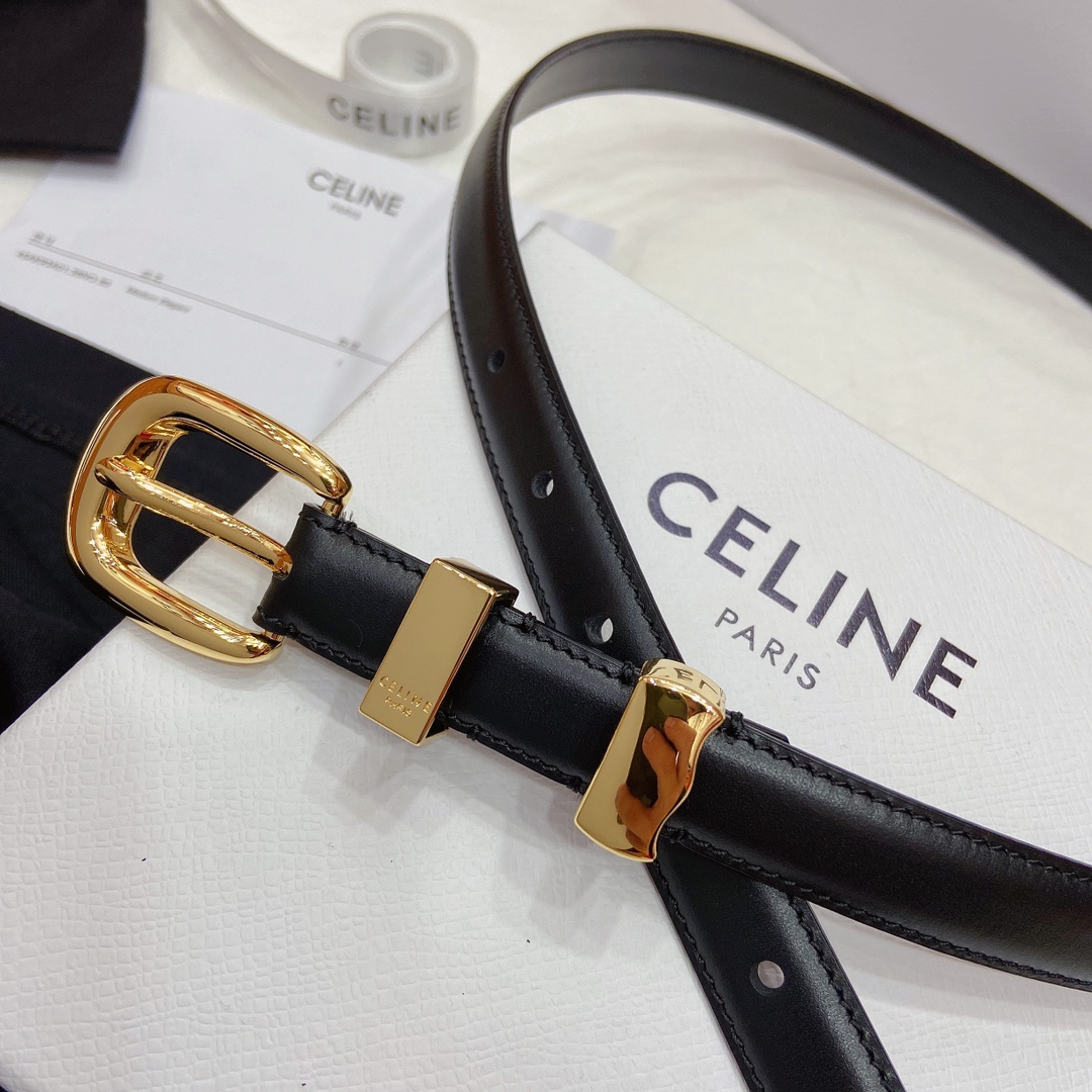 Female Basic Belt Cow Leather Gold S-m-l