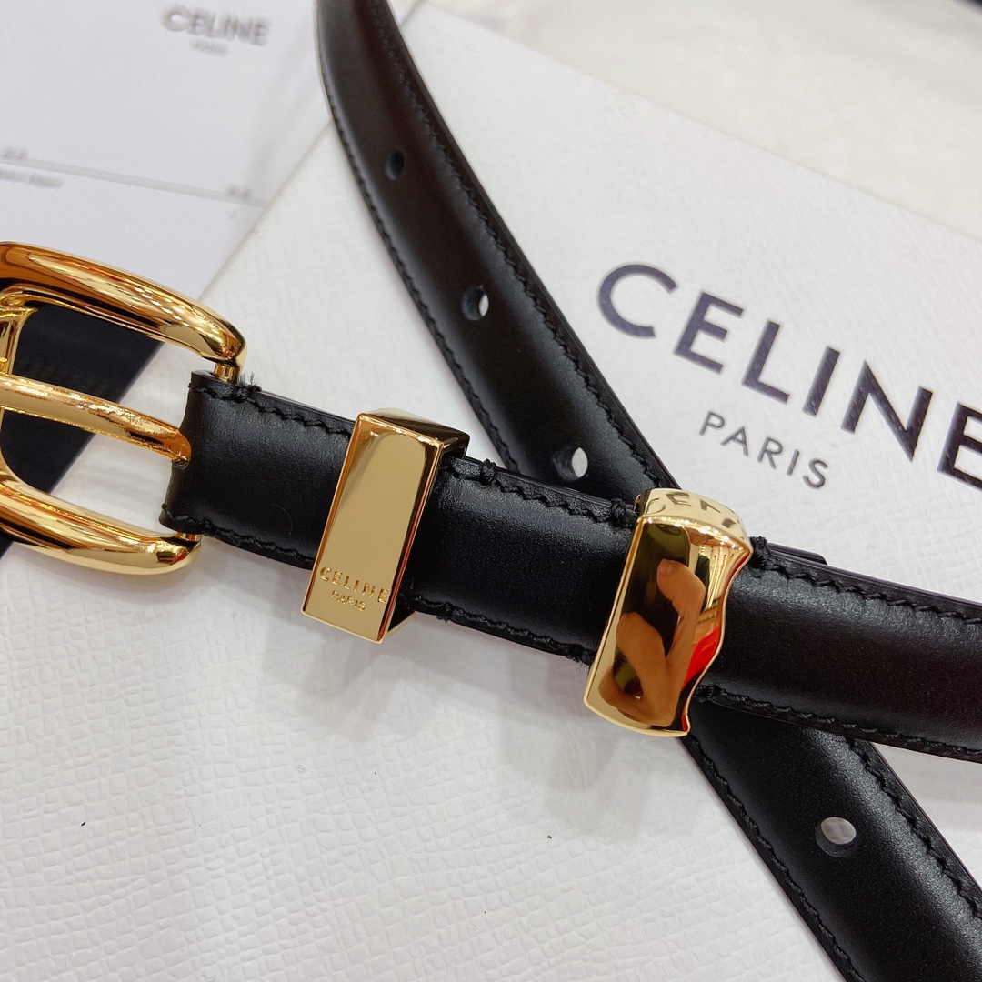 Female Basic Belt Cow Leather Gold S-m-l