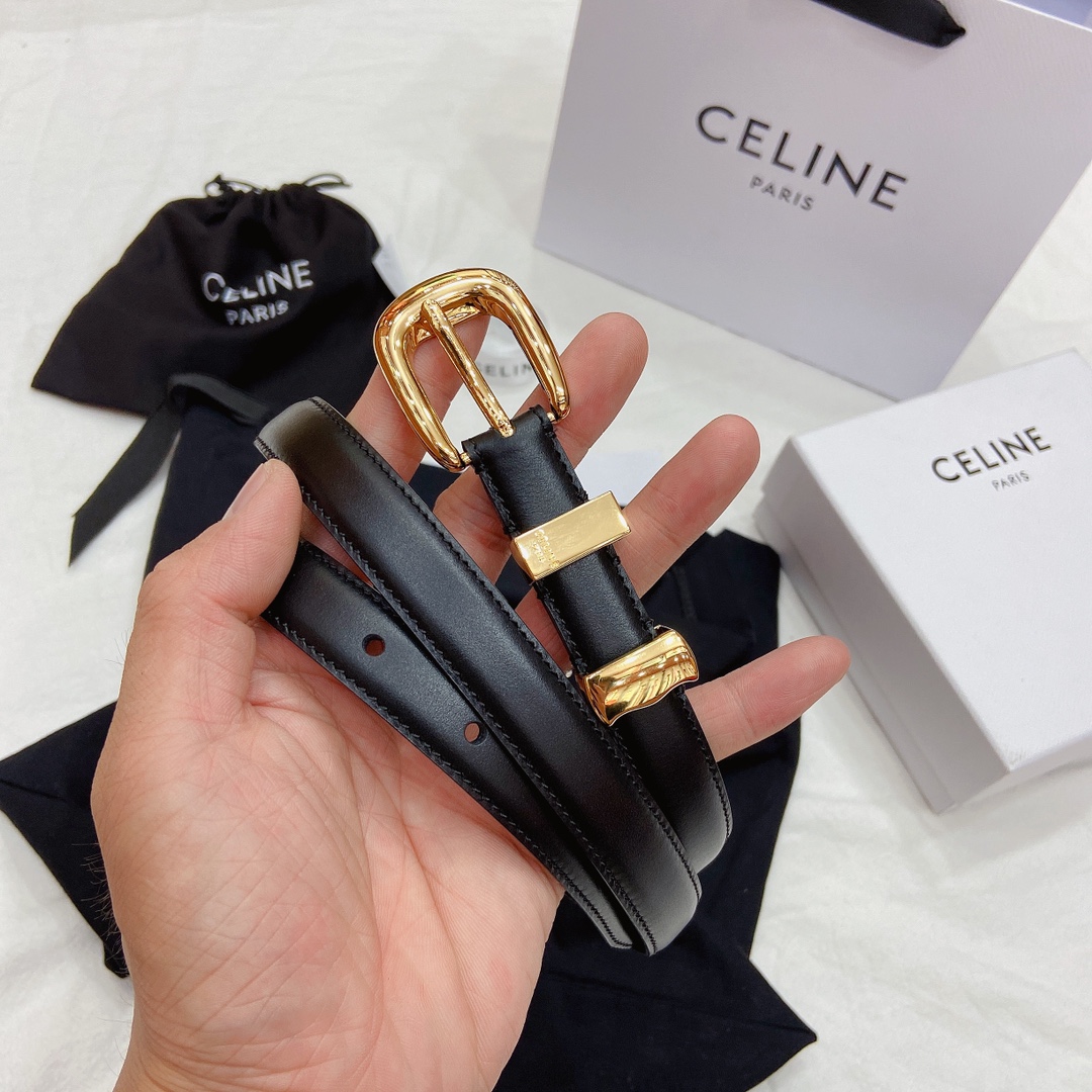 Female Basic Belt Cow Leather Gold S-m-l