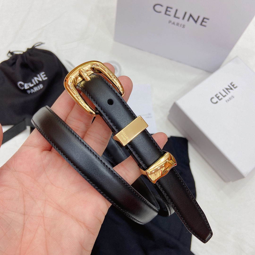 Female Basic Belt Cow Leather Gold S-m-l