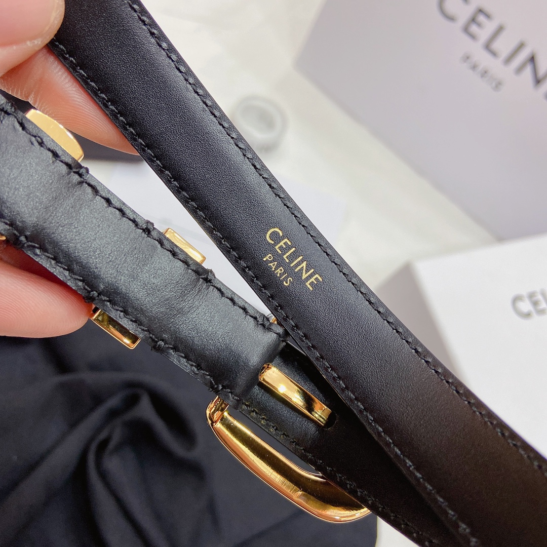 Female Basic Belt Cow Leather Gold S-m-l