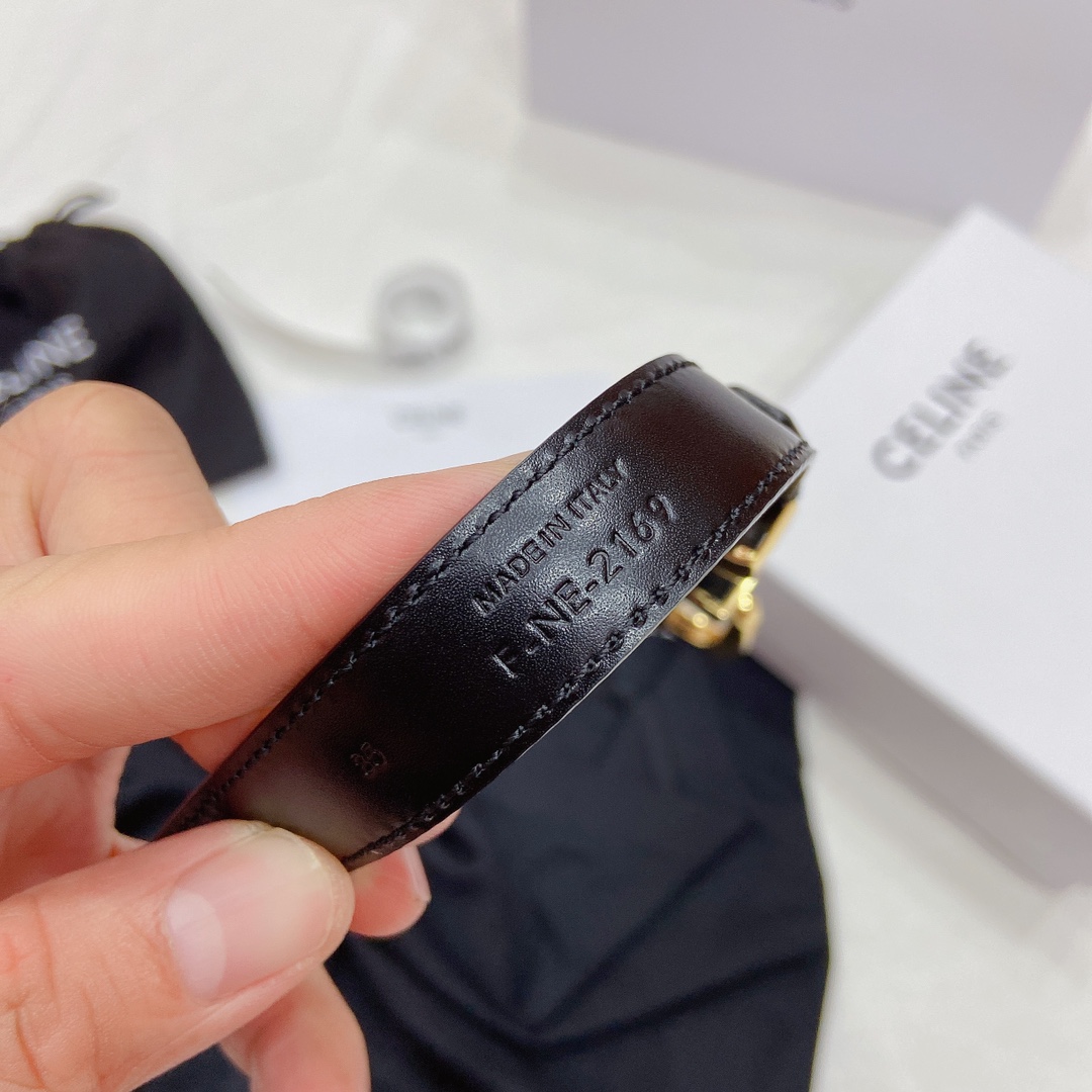 Female Basic Belt Cow Leather Gold S-m-l