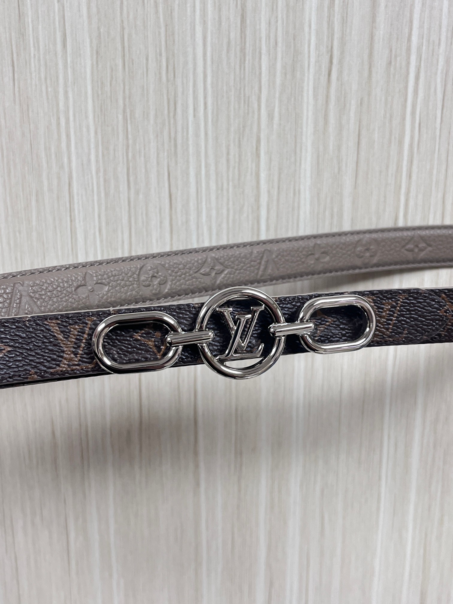 Female Basic Belt Cow Leather Gray
