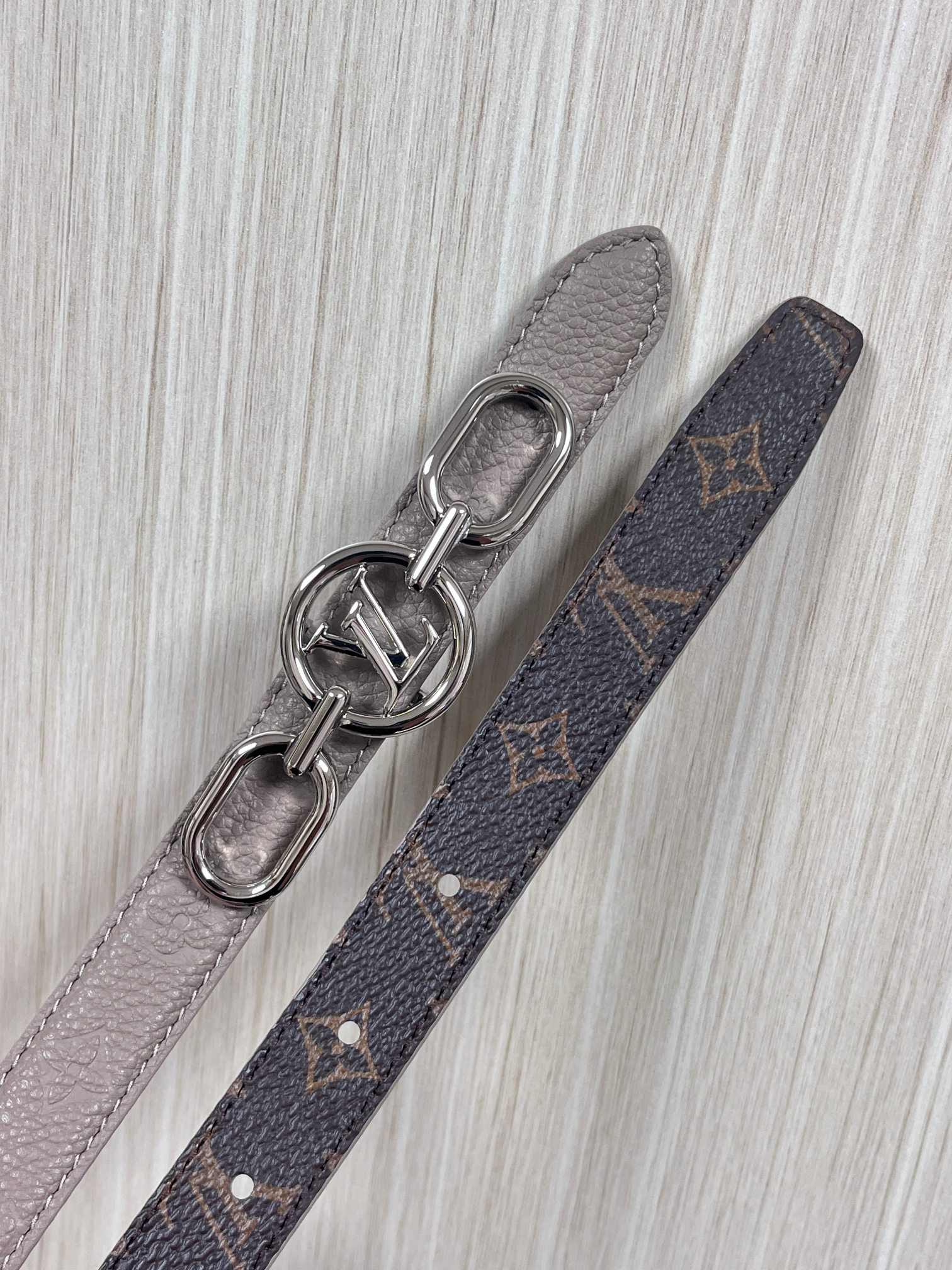 Female Basic Belt Cow Leather Gray
