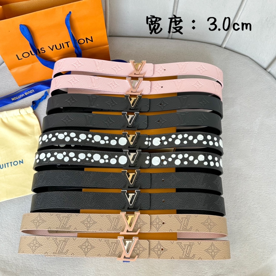 Louis Vuitton Female Basic Belt Cow Leather 30mm-l