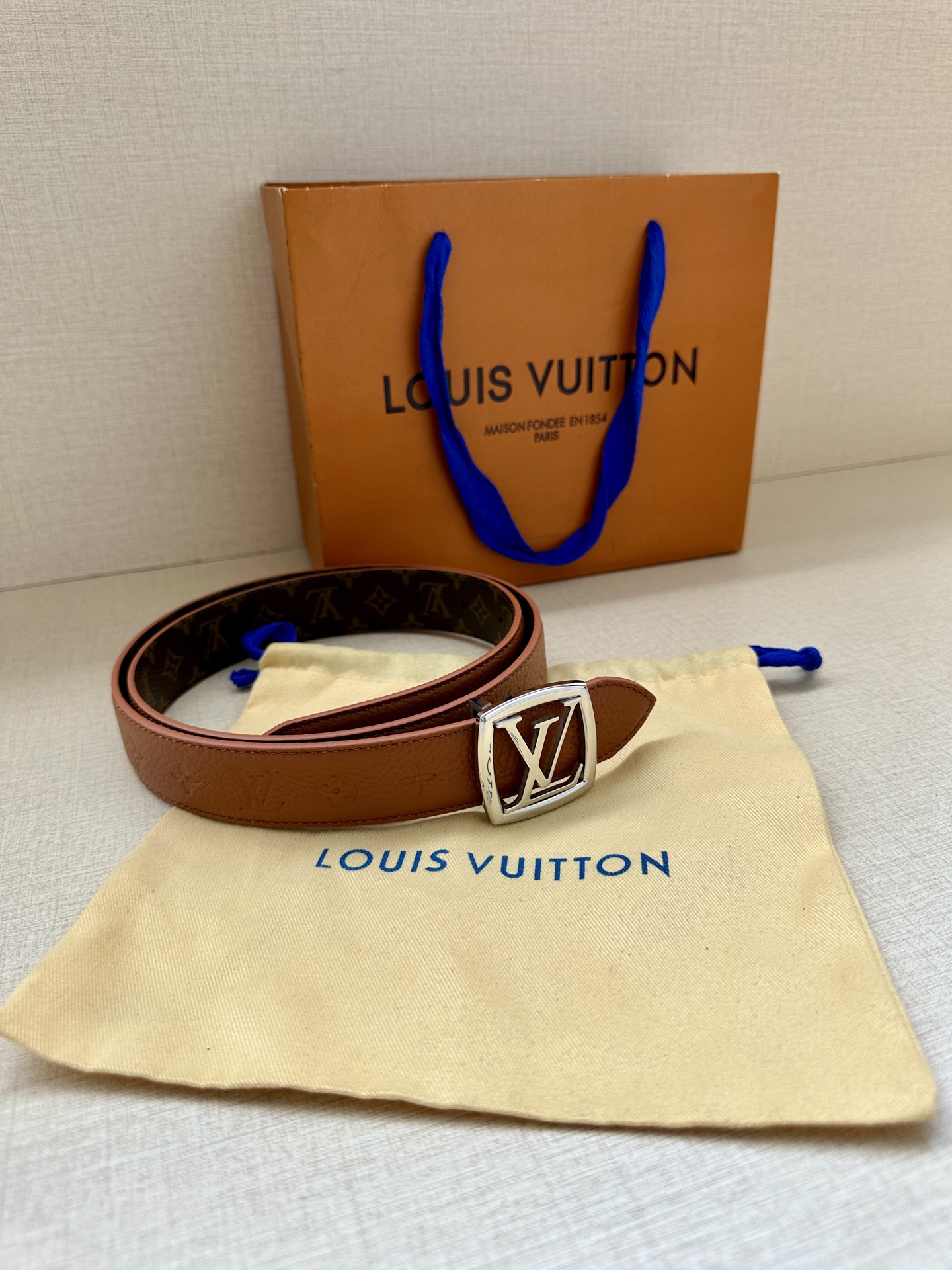 Louis Vuitton Female Basic Belt Cow Leather M-l