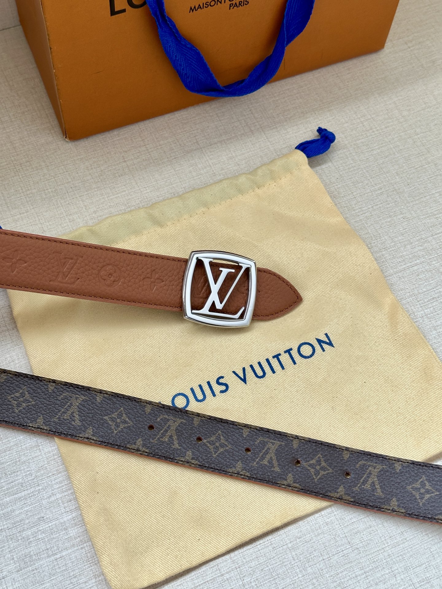 Louis Vuitton Female Basic Belt Cow Leather M-l