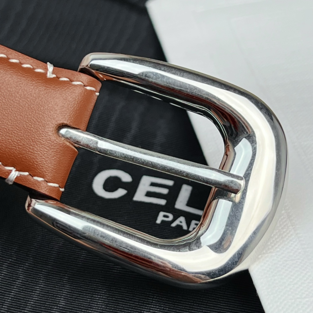 Celine Female Basic Belt Cow Leather Brown S-l