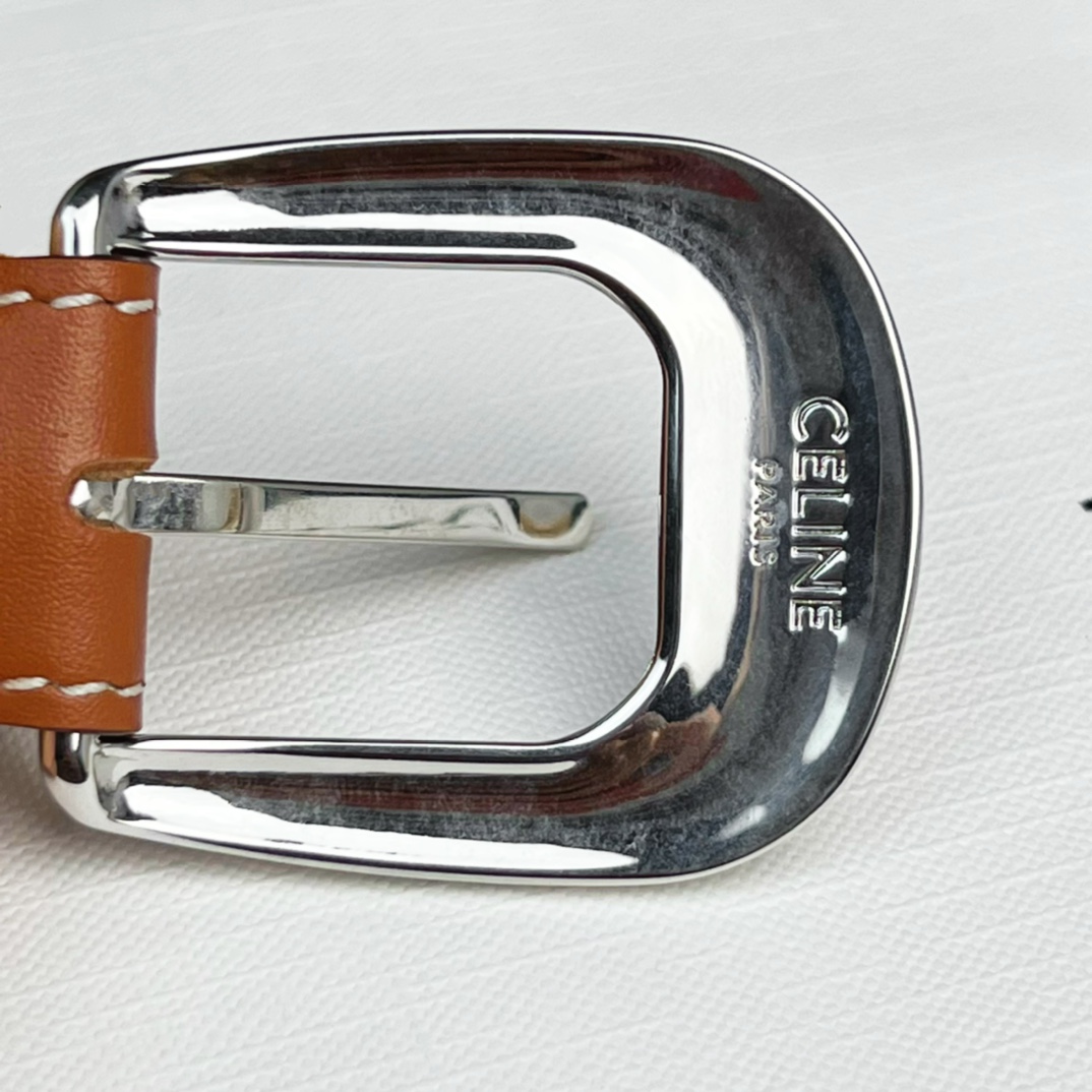 Celine Female Basic Belt Cow Leather Brown S-l