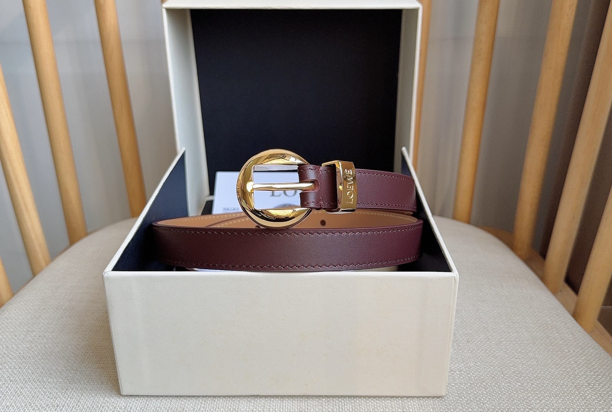 Loewe Female Pin Buckle Belt Cow Leather M-l