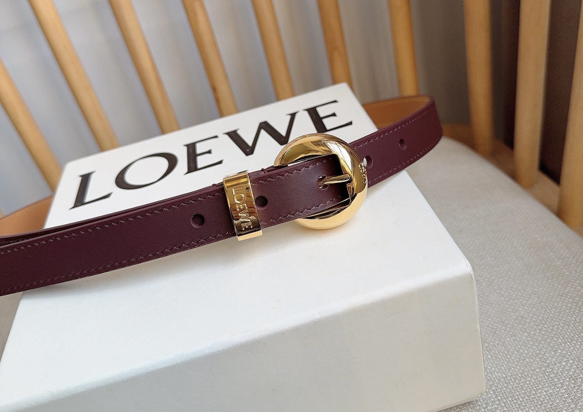 Loewe Female Pin Buckle Belt Cow Leather M-l