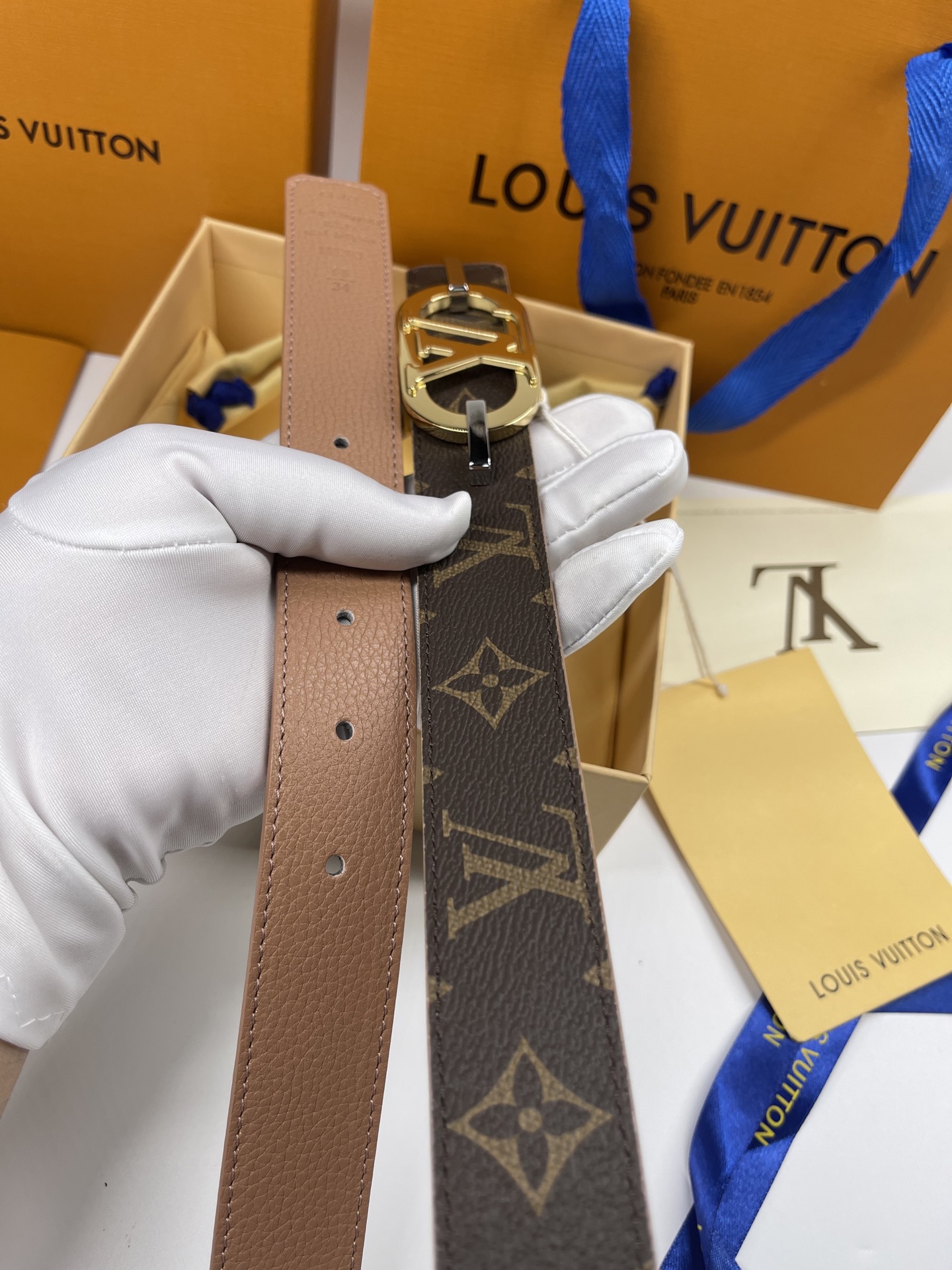 Louis Vuitton Male Basic Belt Cow Leather L