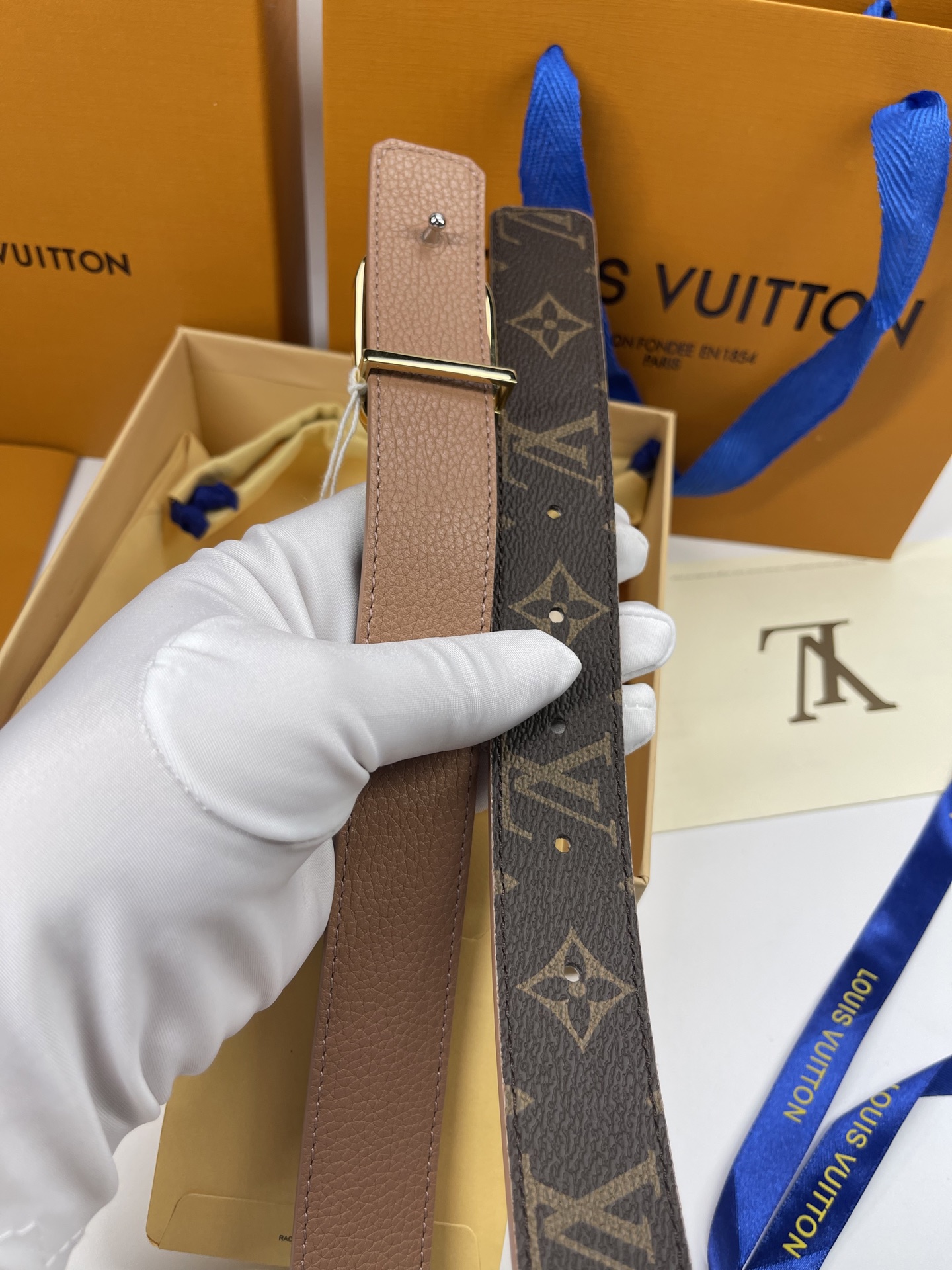 Louis Vuitton Male Basic Belt Cow Leather L