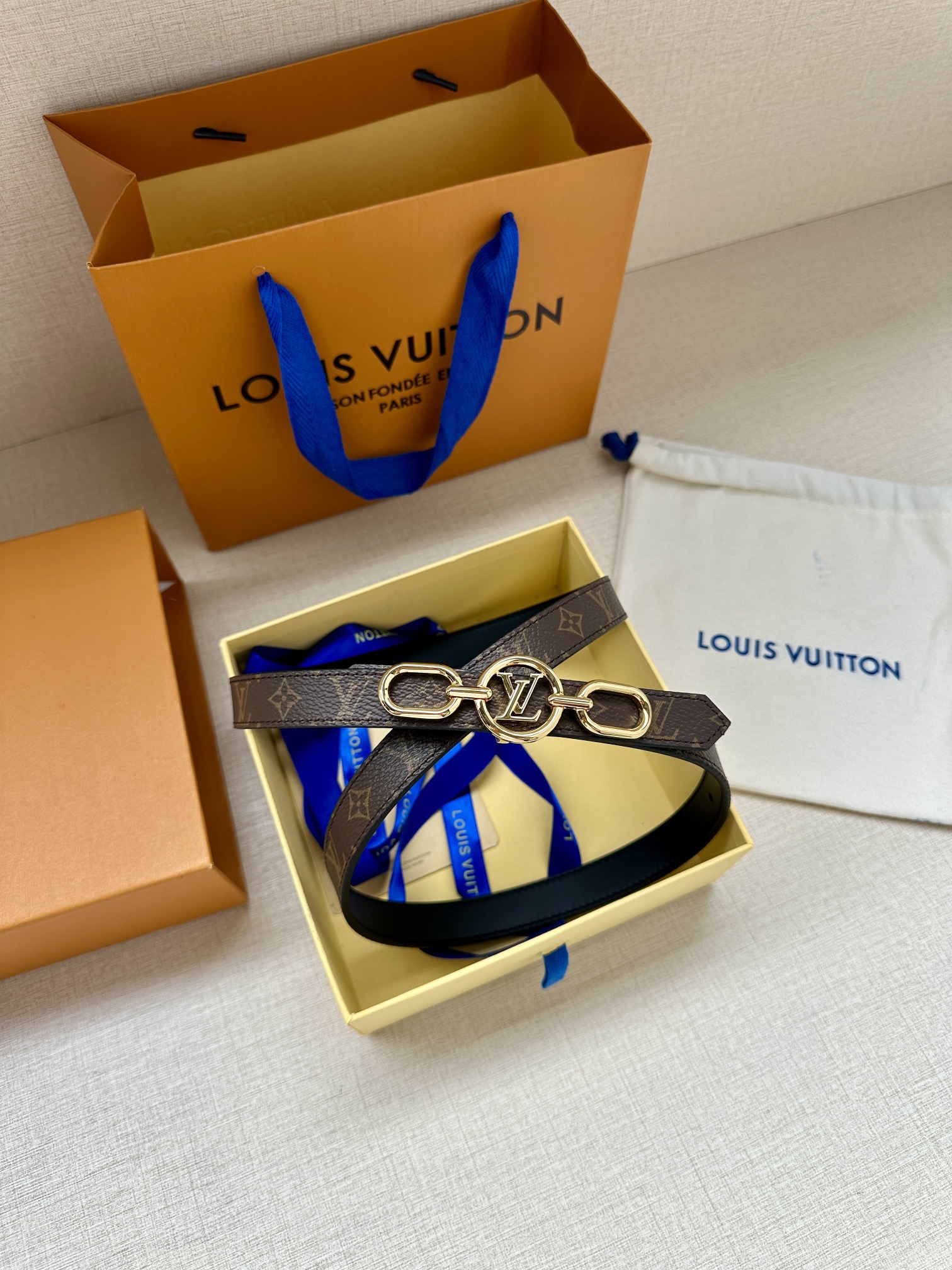 Louis Vuitton Female Basic Belt Cow Leather M-l