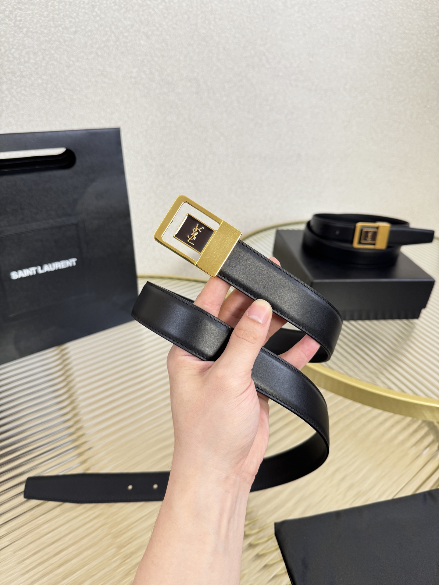 Saint Laurent Female Leather Belt S-m-l