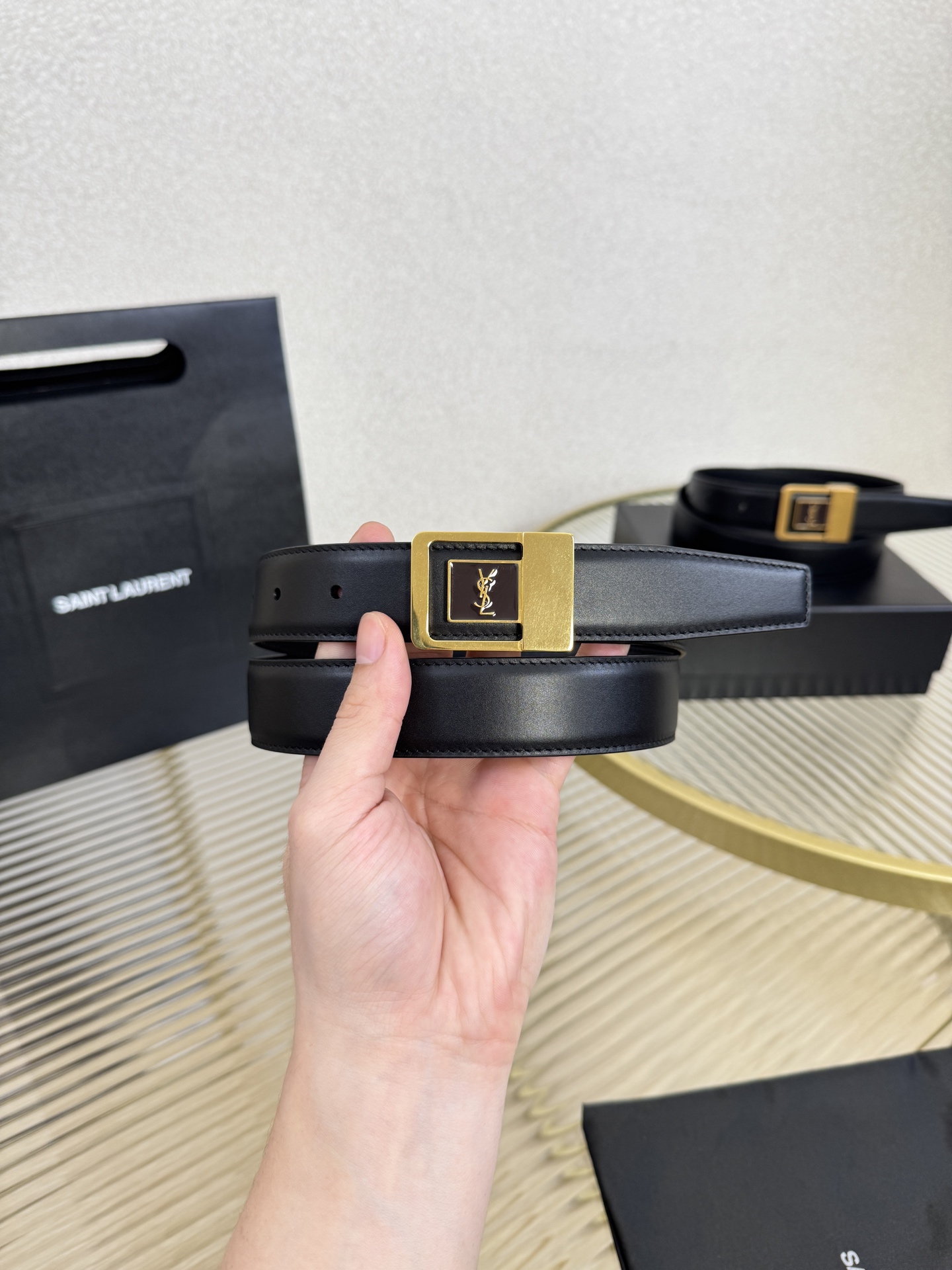 Saint Laurent Female Leather Belt S-m-l