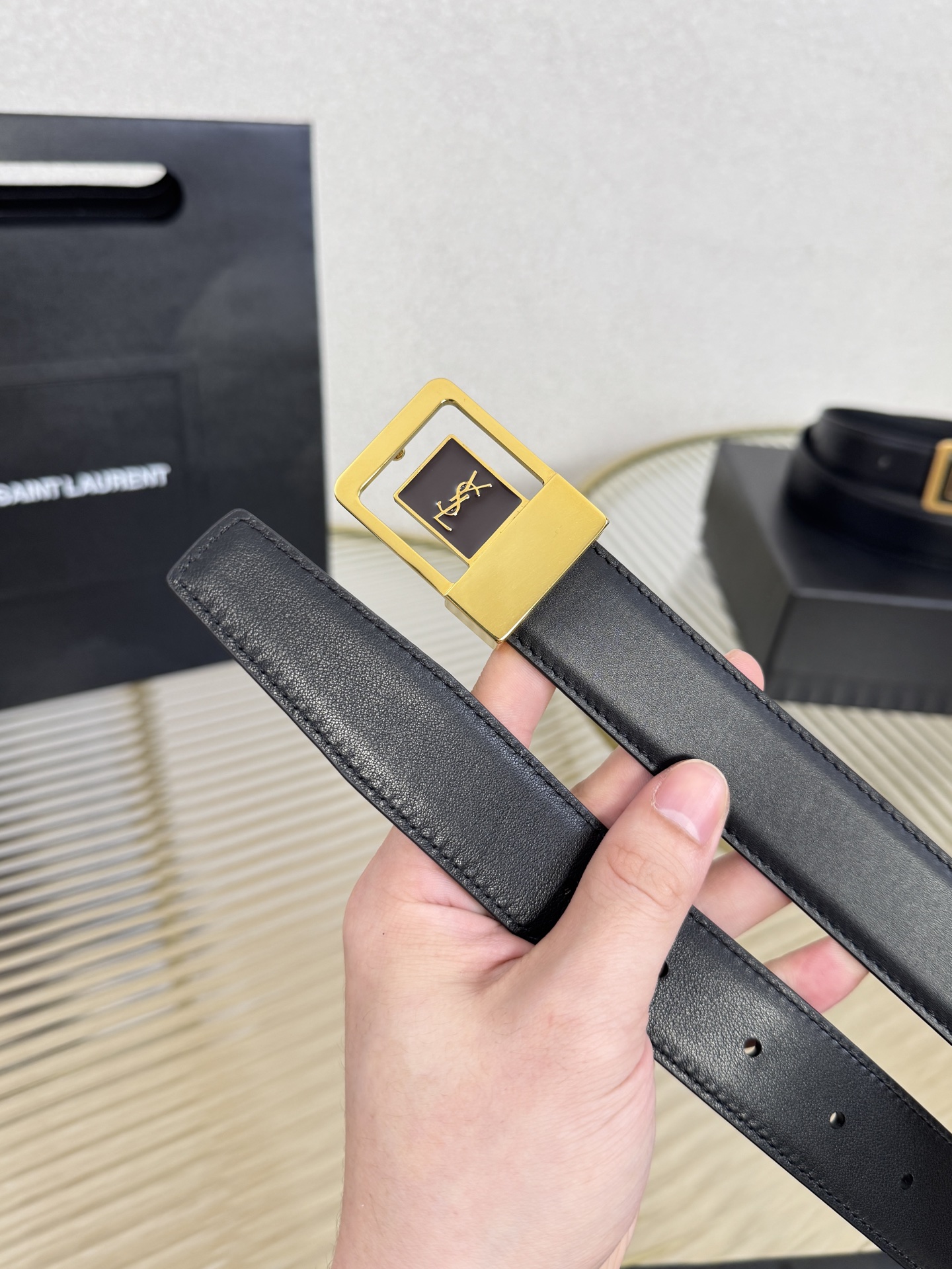 Saint Laurent Female Leather Belt S-m-l