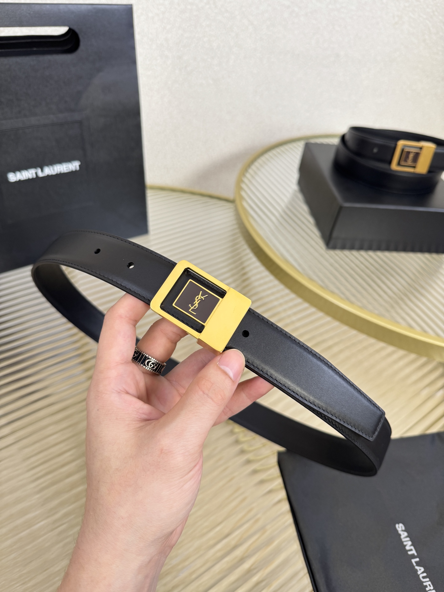 Saint Laurent Female Leather Belt S-m-l