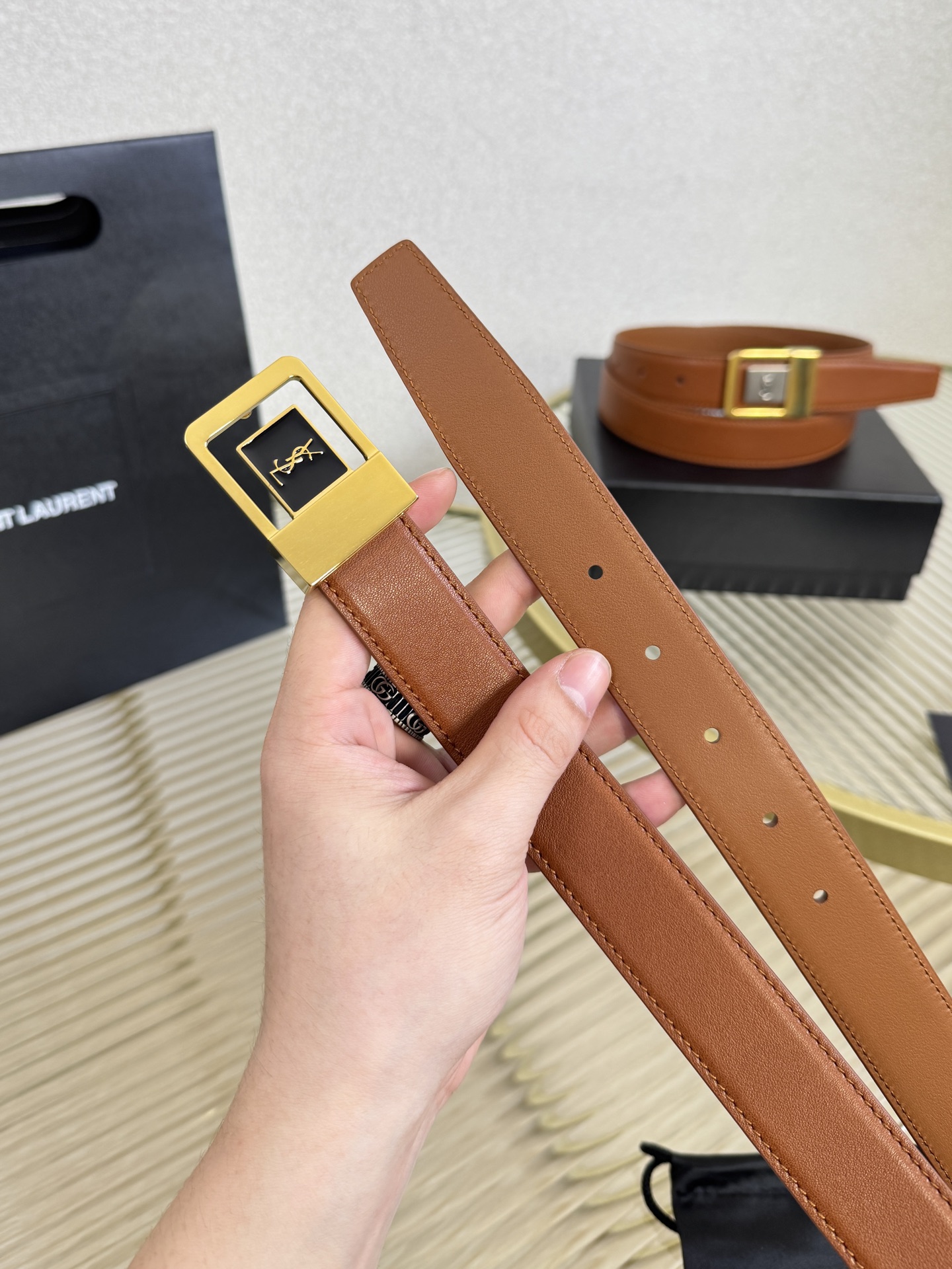 Saint Laurent Female Leather Belt S-m-l