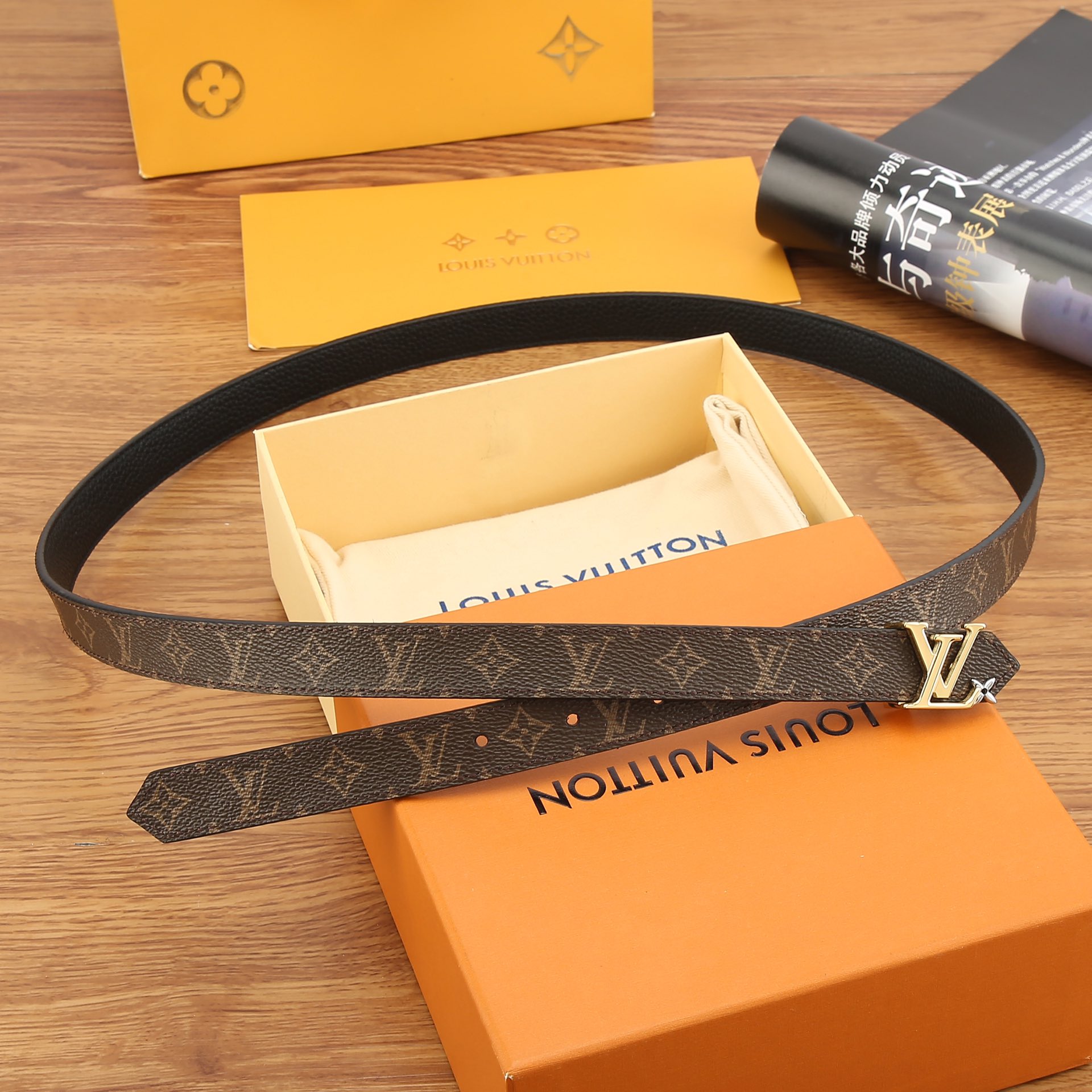 Louis Vuitton Female Basic Belt Cow Leather S-m