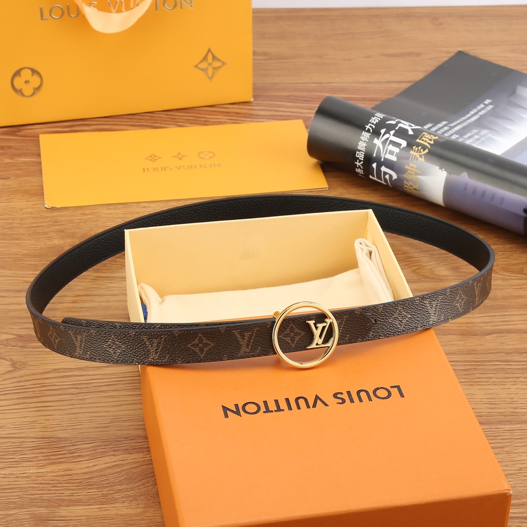 Louis Vuitton Female Basic Belt Cow Leather S-m