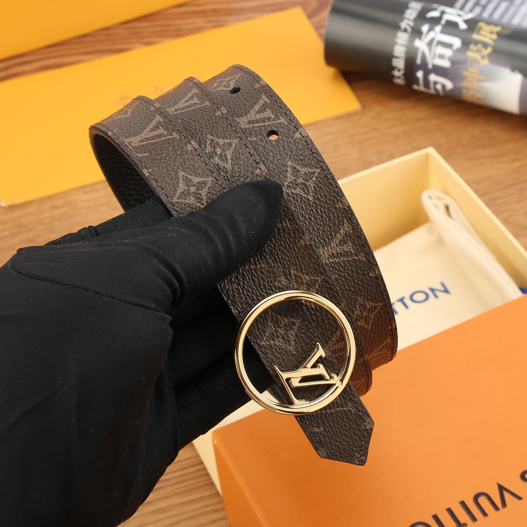 Louis Vuitton Female Basic Belt Cow Leather S-m