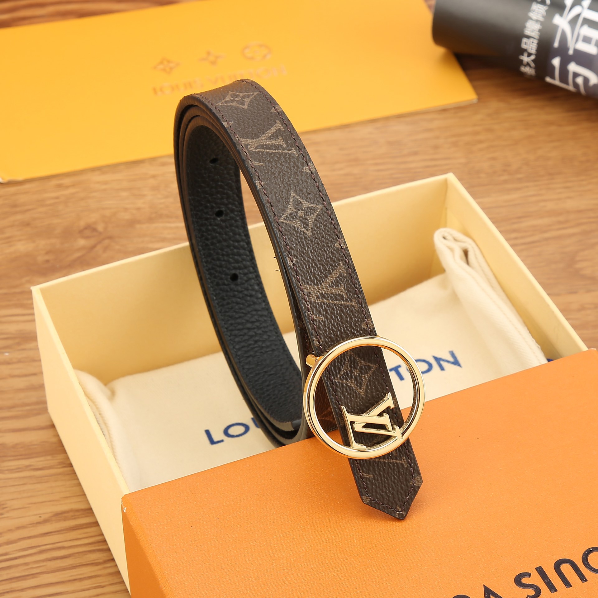 Louis Vuitton Female Basic Belt Cow Leather S-m