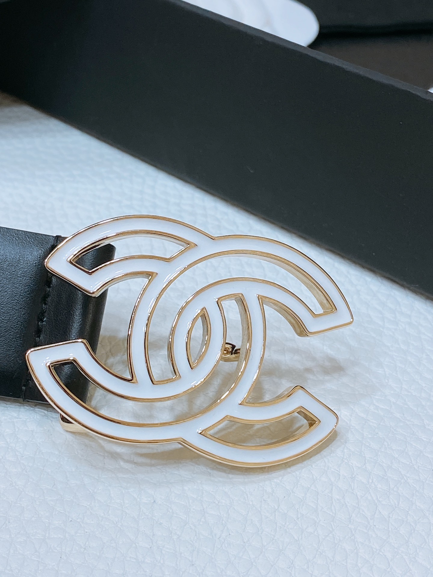 Female Leather Belt Cow Leather Gold M-l