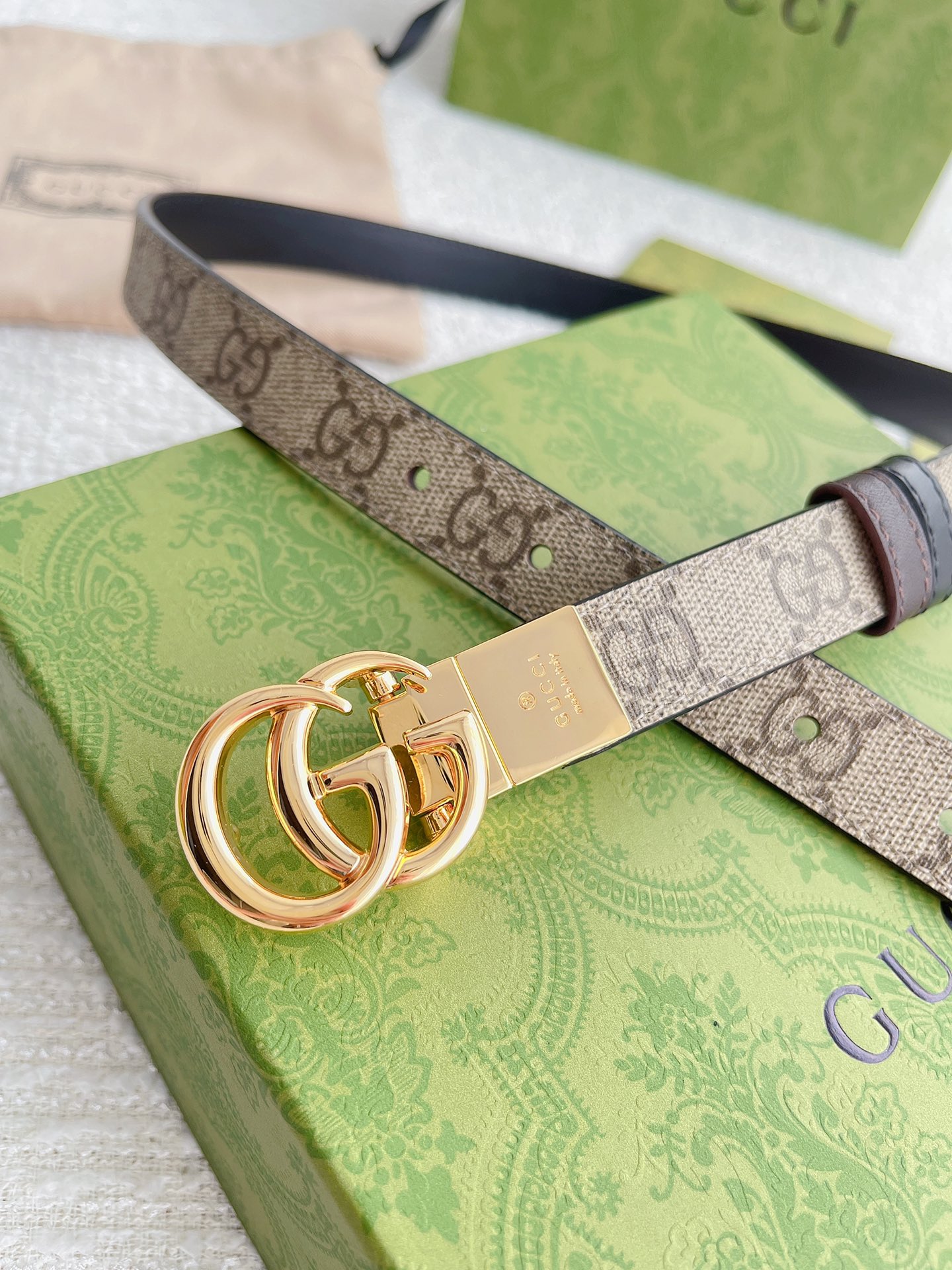 Gucci Female Leather Belt Top Grain Leather M