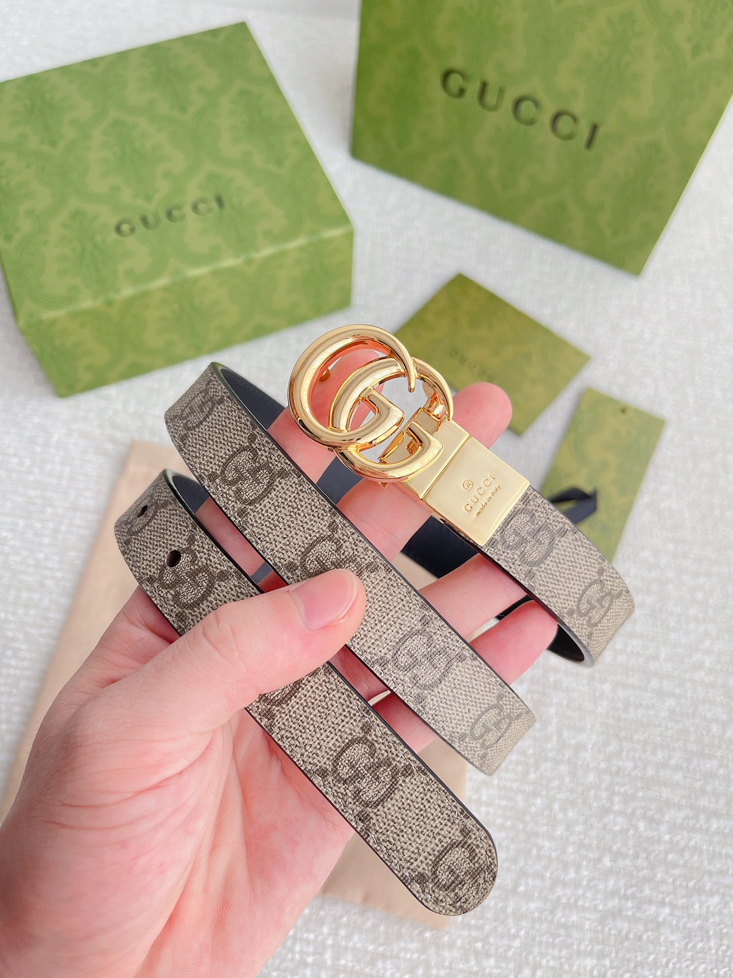 Gucci Female Leather Belt Top Grain Leather M